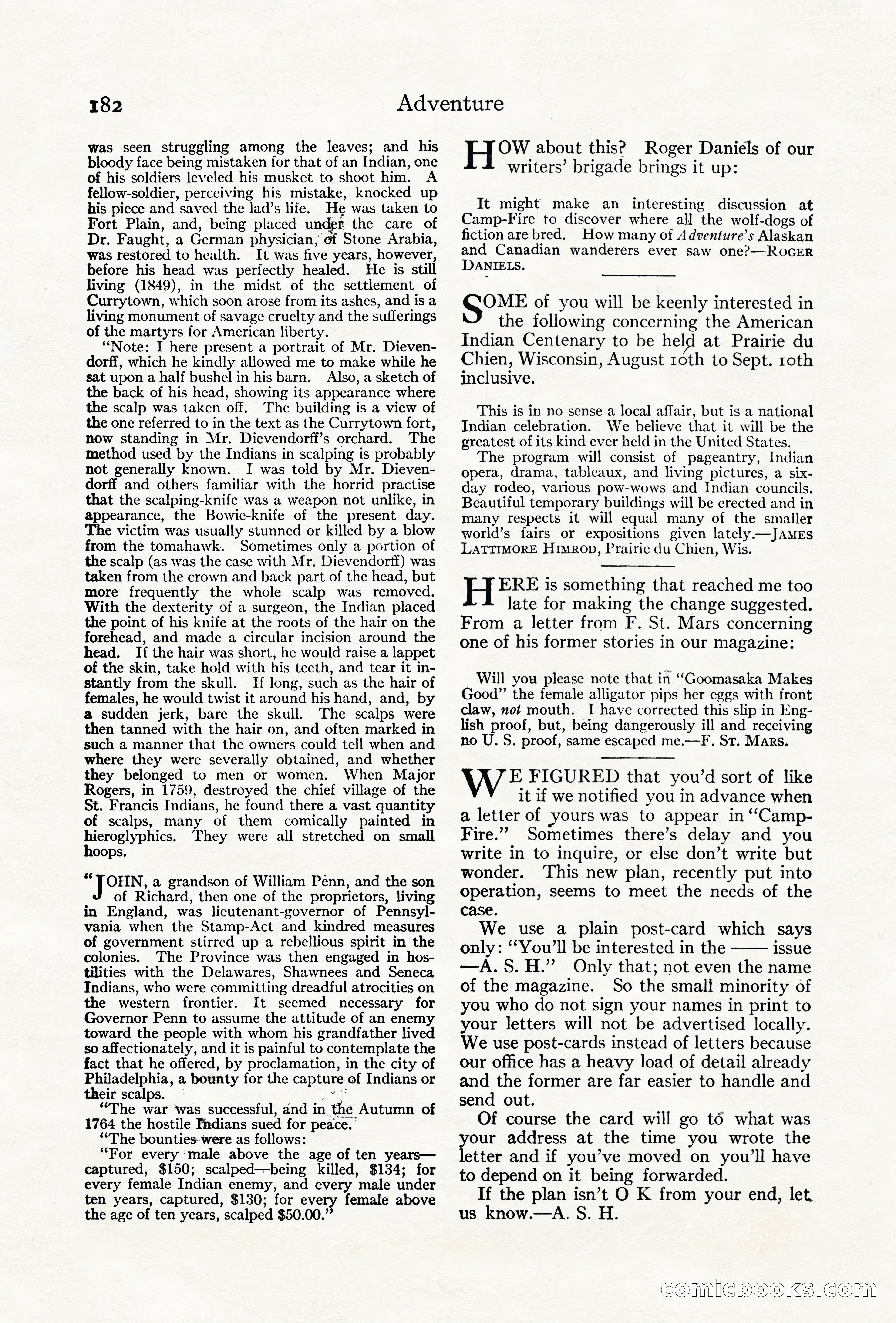Adventure Magazine Cover, June 18, 1921 — page 192 of 204