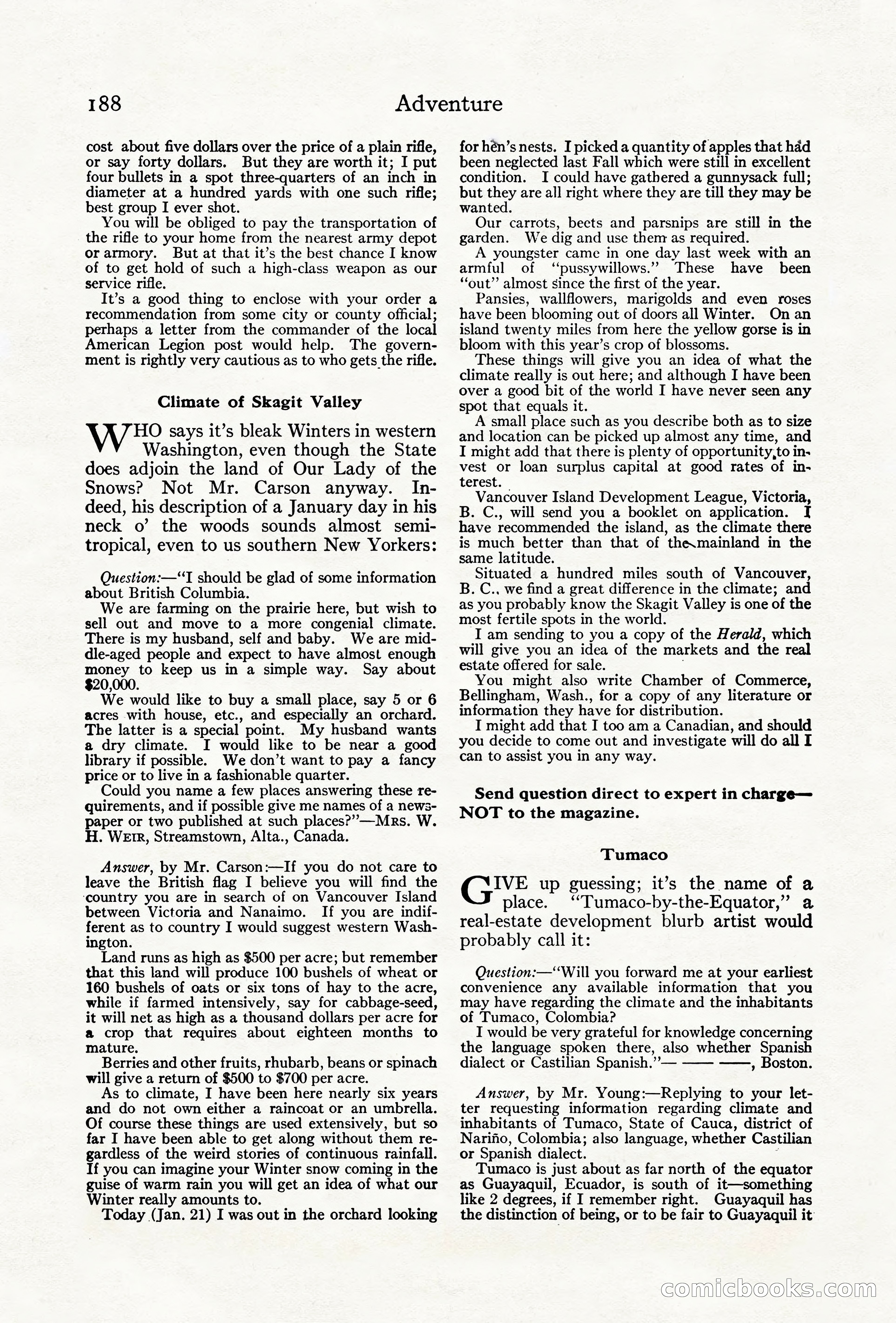 Adventure Magazine Cover, June 18, 1921 — page 198 of 204
