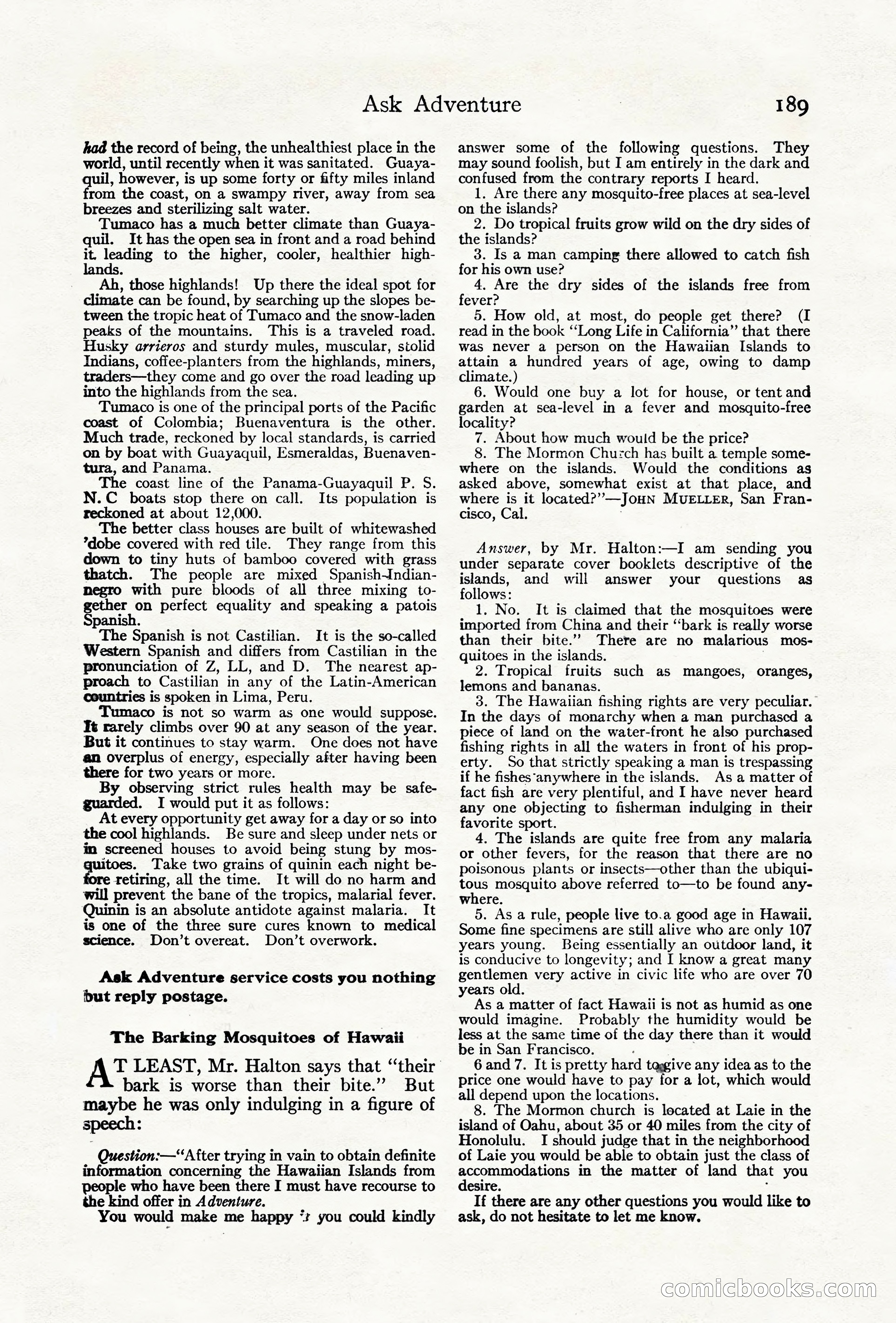 Adventure Magazine Cover, June 18, 1921 — page 199 of 204