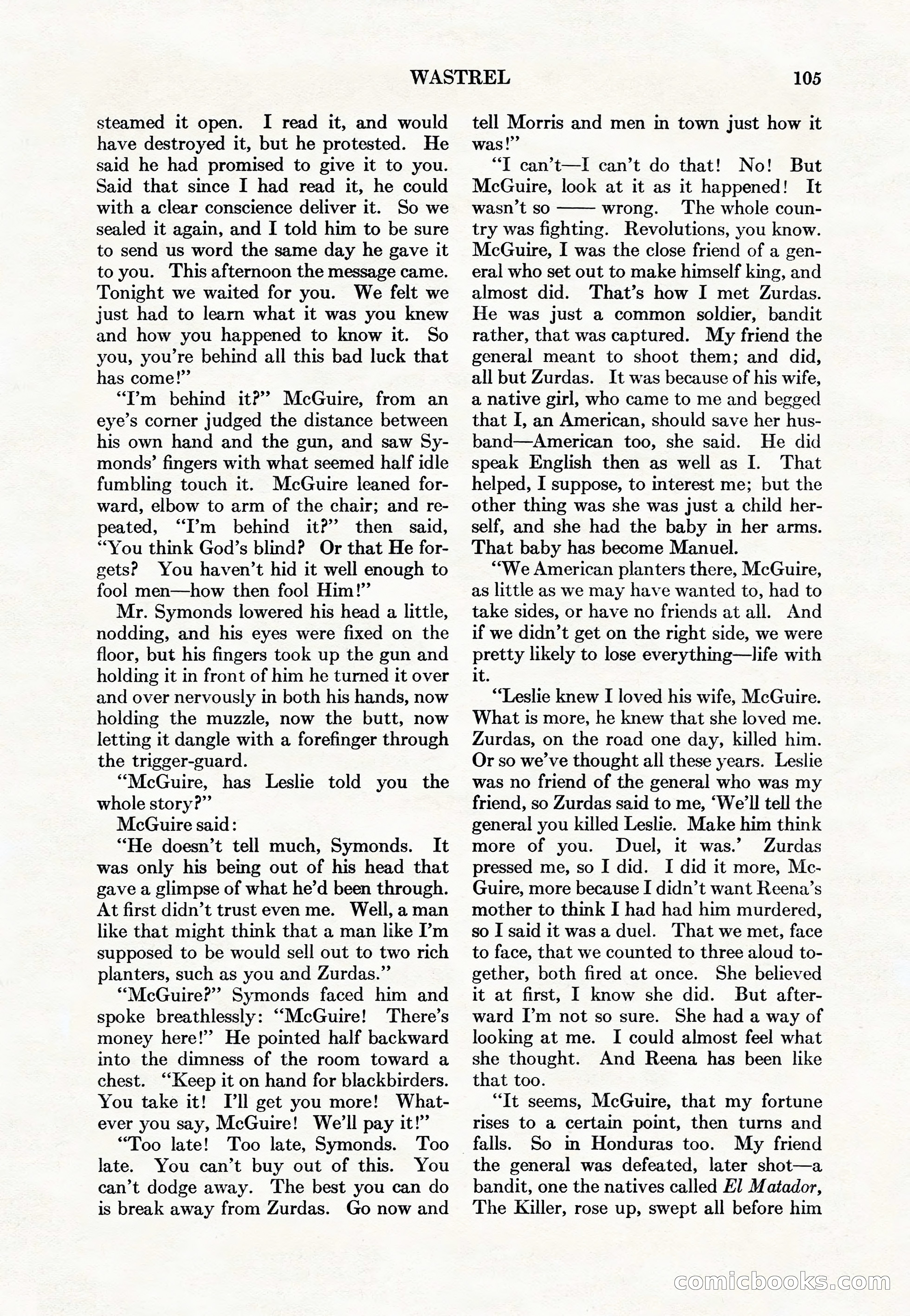 Adventure Magazine Cover, May 15, 1927 — page 107 of 196
