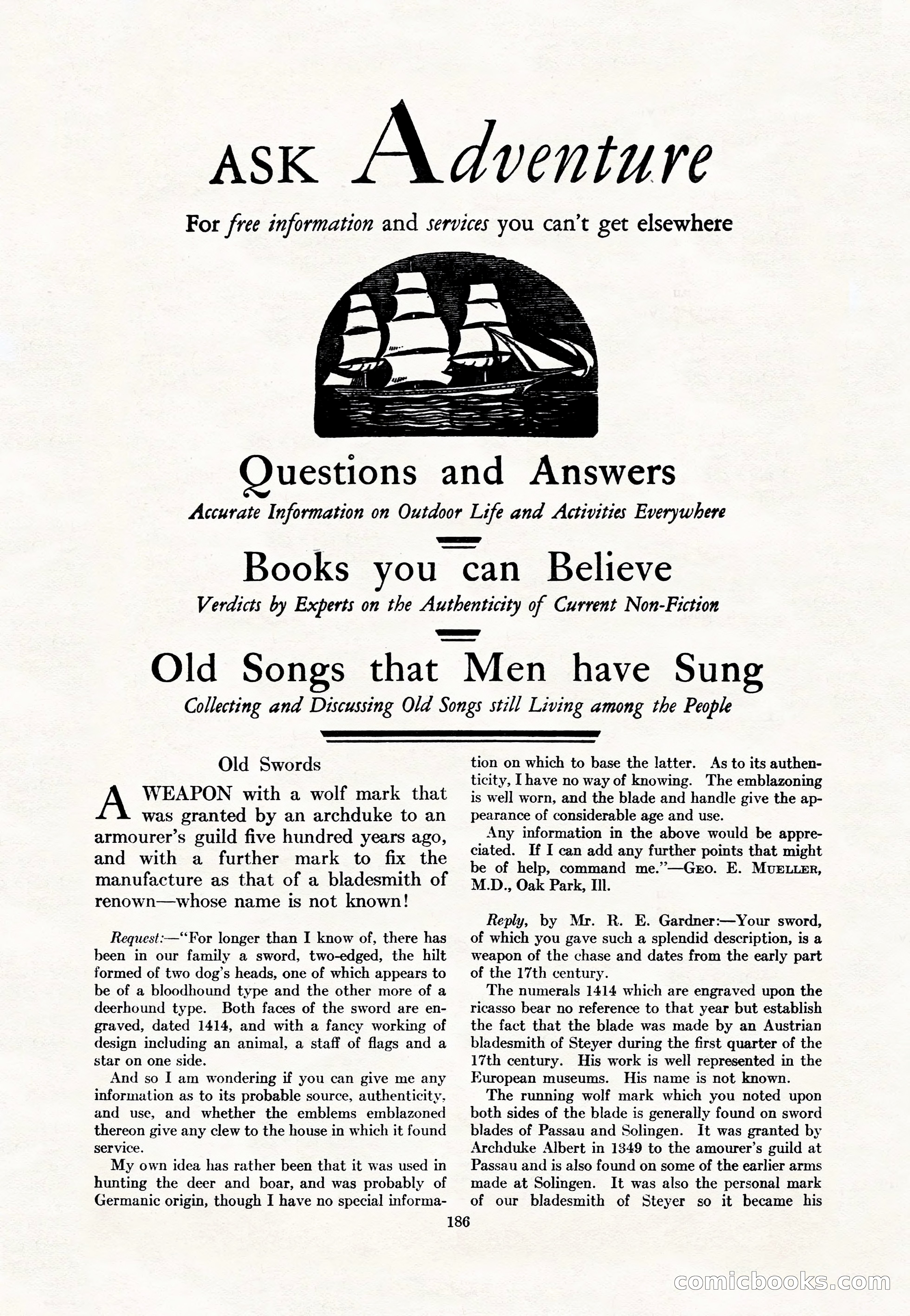 Adventure Magazine Cover, May 15, 1927 — page 188 of 196
