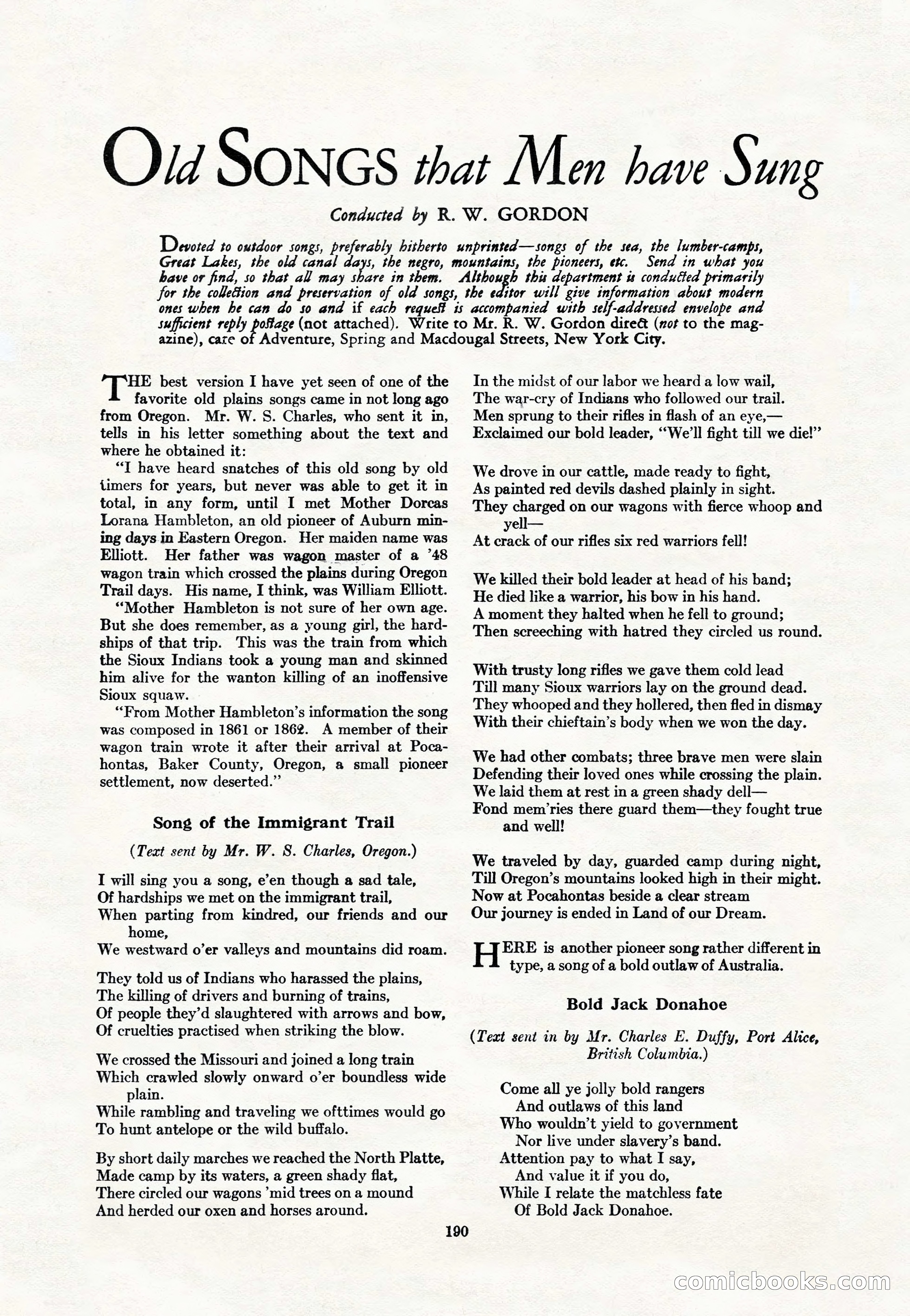 Adventure Magazine Cover, May 15, 1927 — page 192 of 196