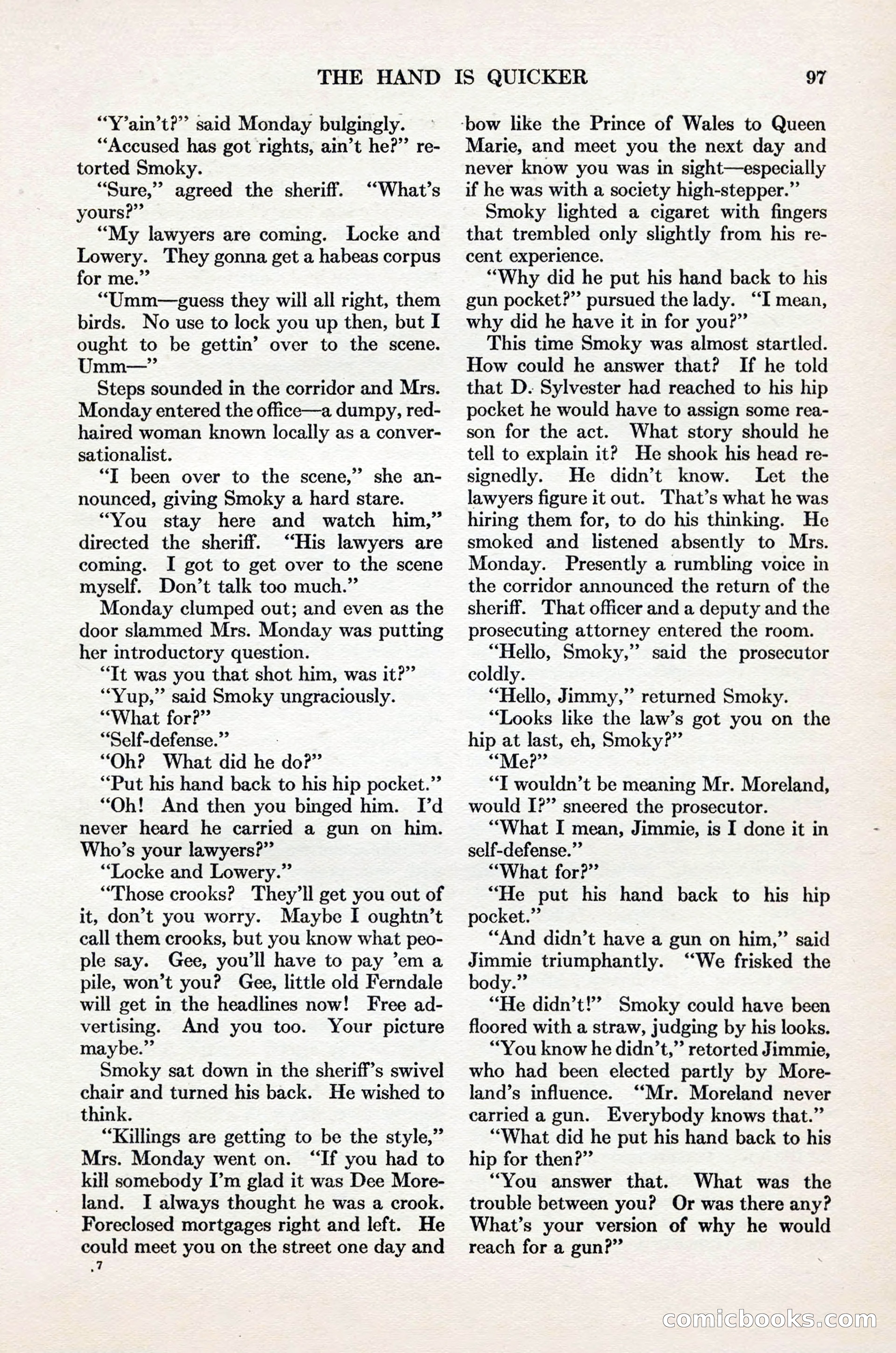 Adventure Magazine Cover, November 1, 1927 — page 111 of 208
