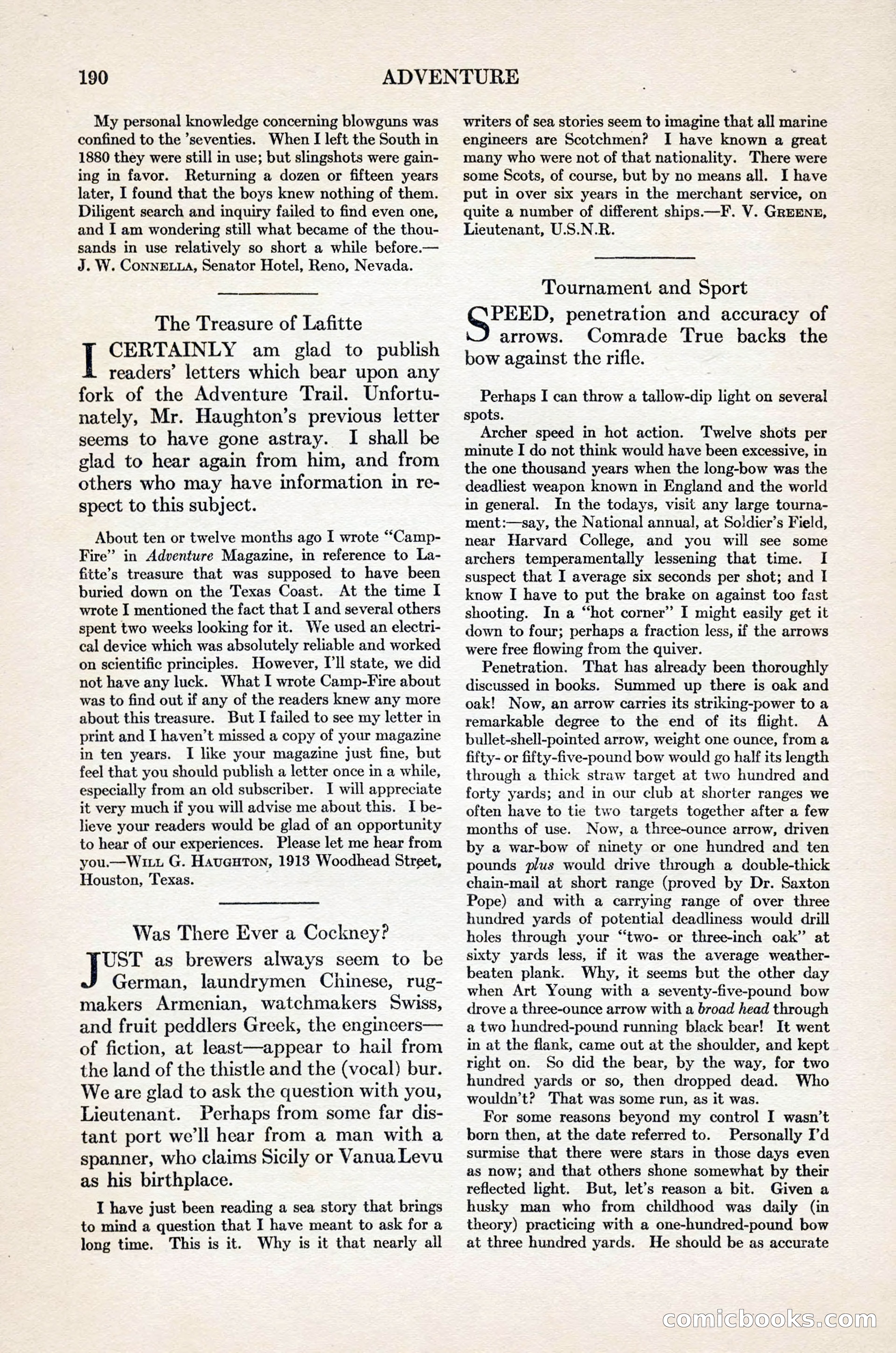 Adventure Magazine Cover, November 1, 1927 — page 204 of 208