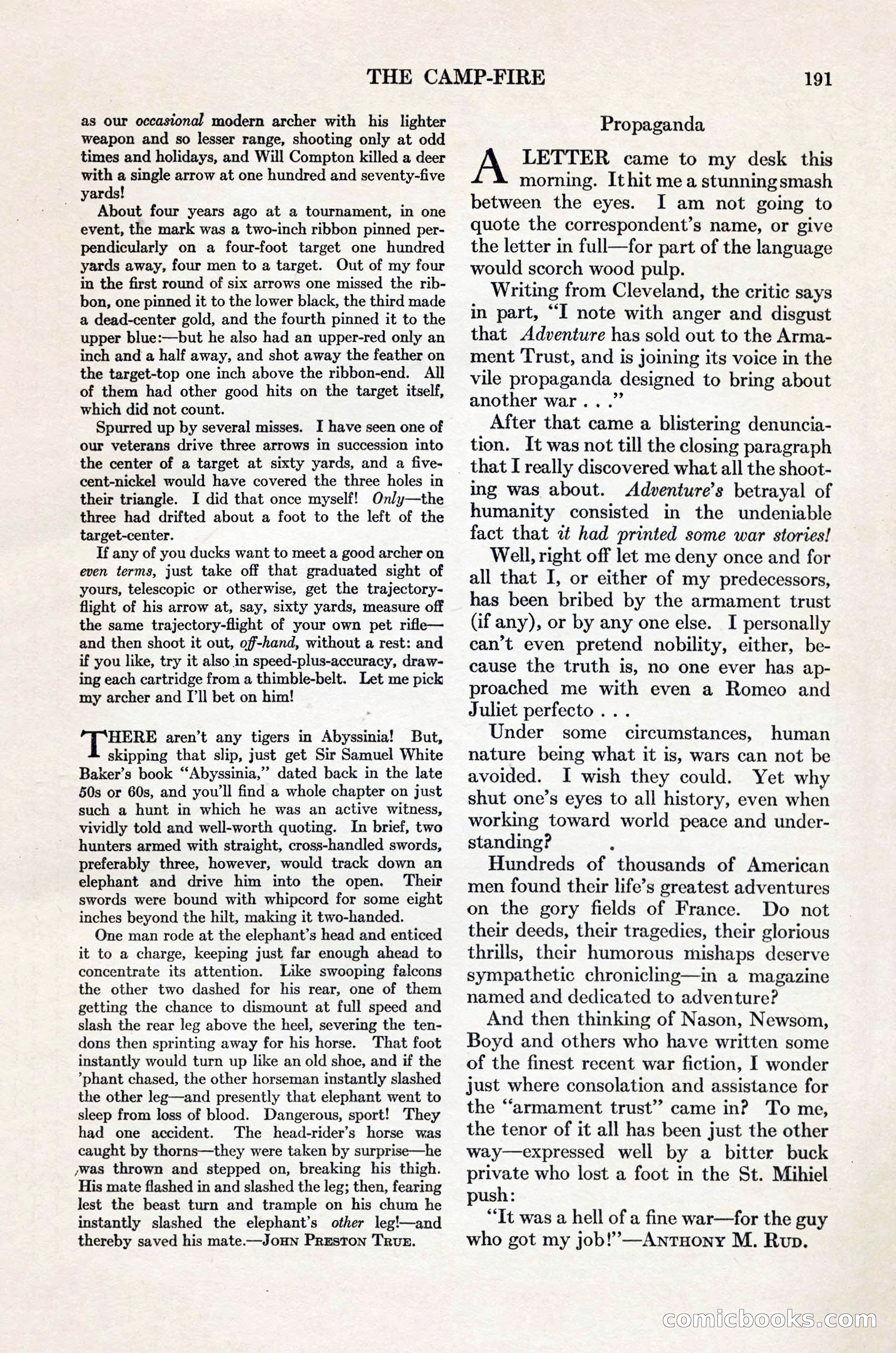 Adventure Magazine Cover, November 1, 1927 — page 205 of 208