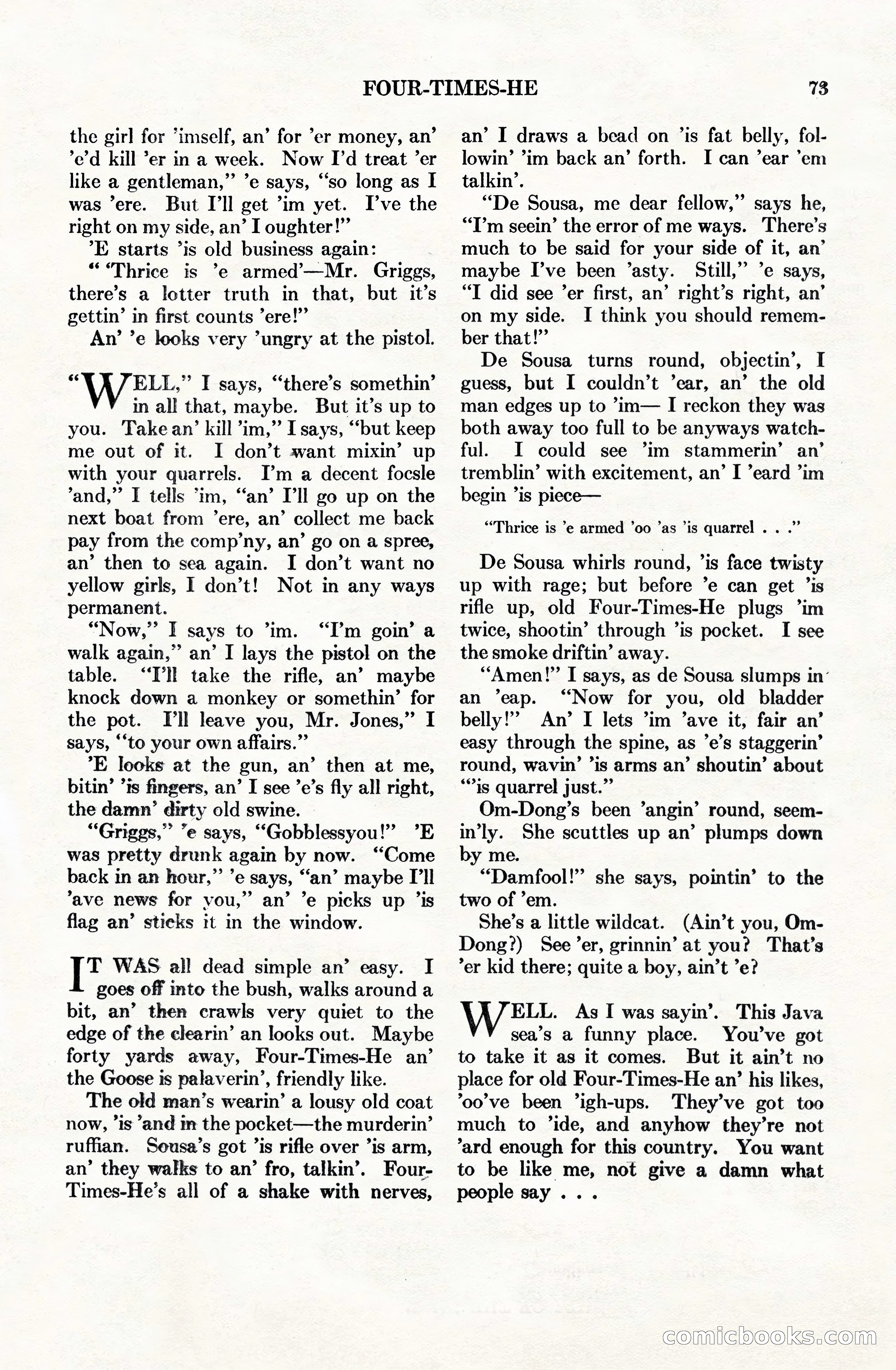 Adventure Magazine Cover, June 15, 1928 — page 75 of 194