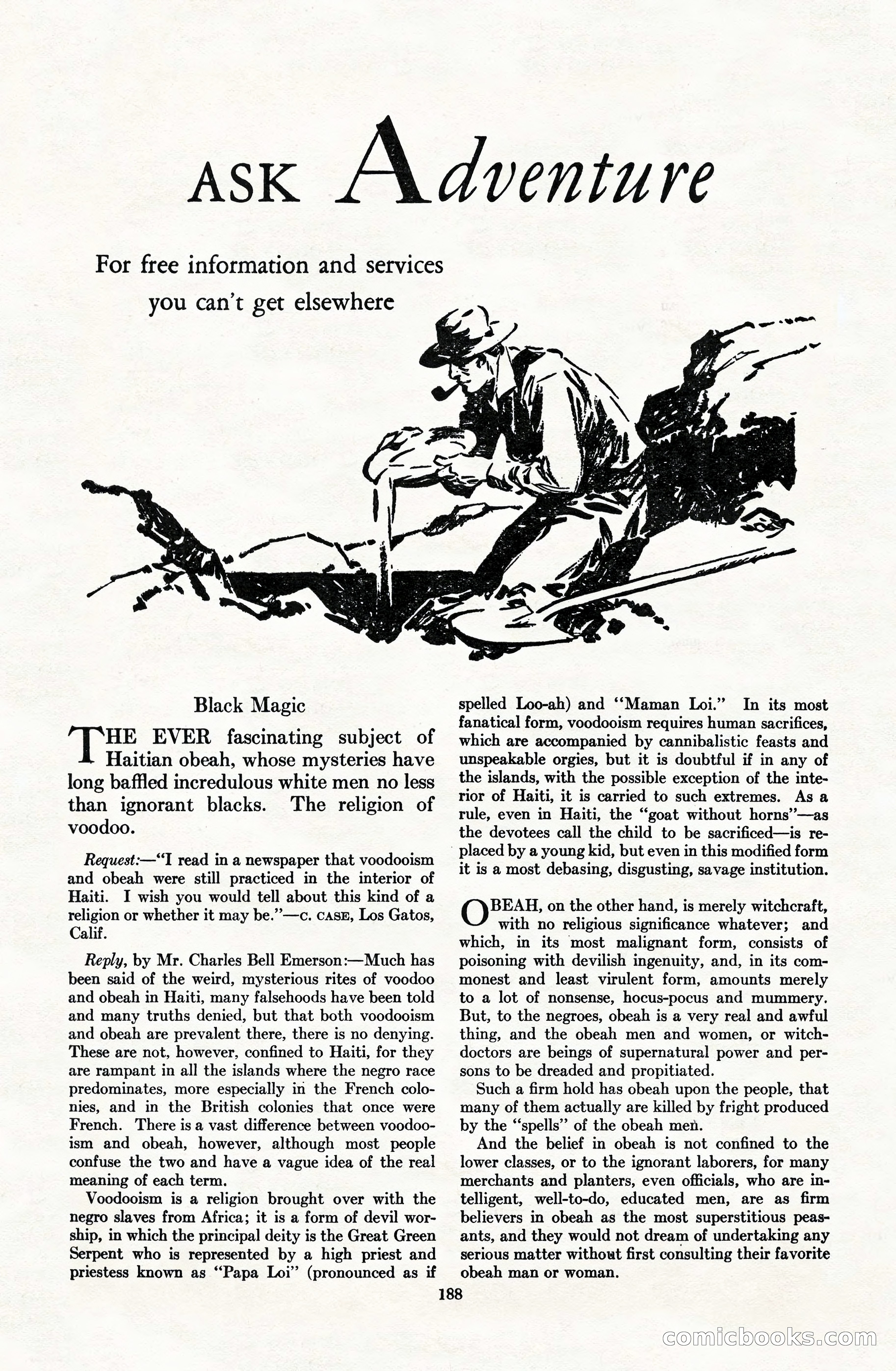 Adventure Magazine Cover, June 15, 1928 — page 190 of 194
