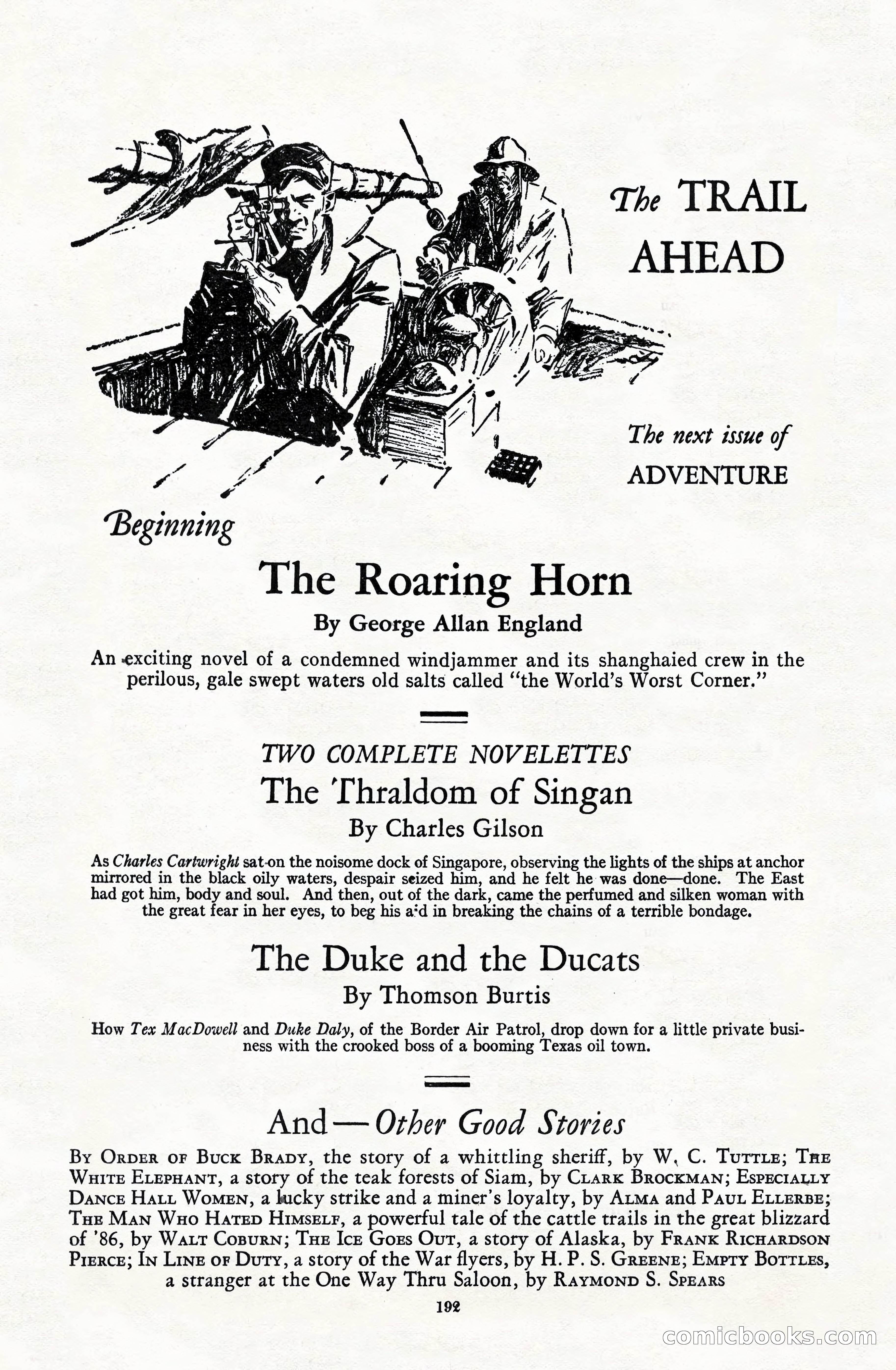 Adventure Magazine Cover, June 15, 1928 — page 194 of 194
