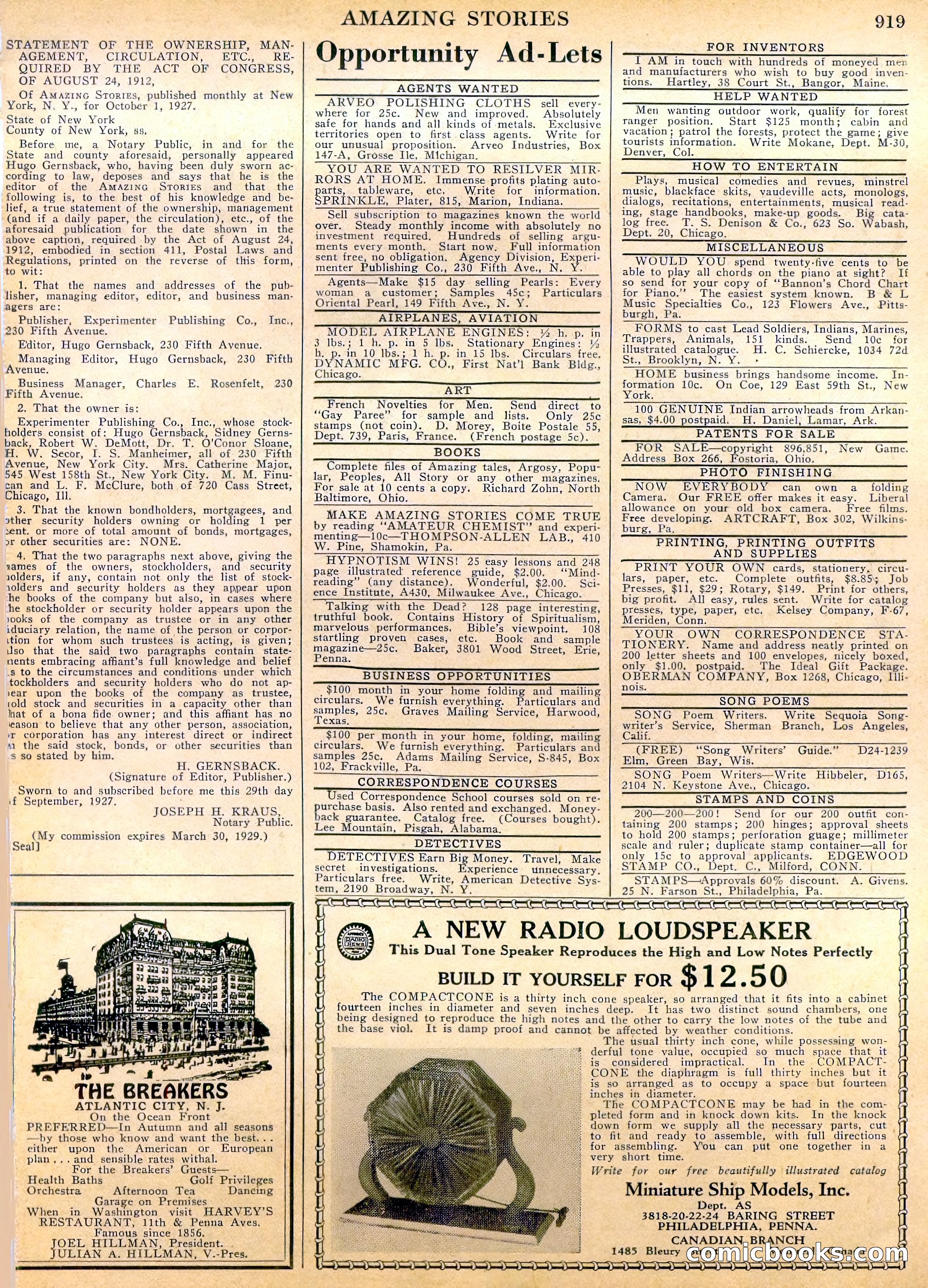 Amazing Stories, Vol. 2 No. 9 — page 101 of 104