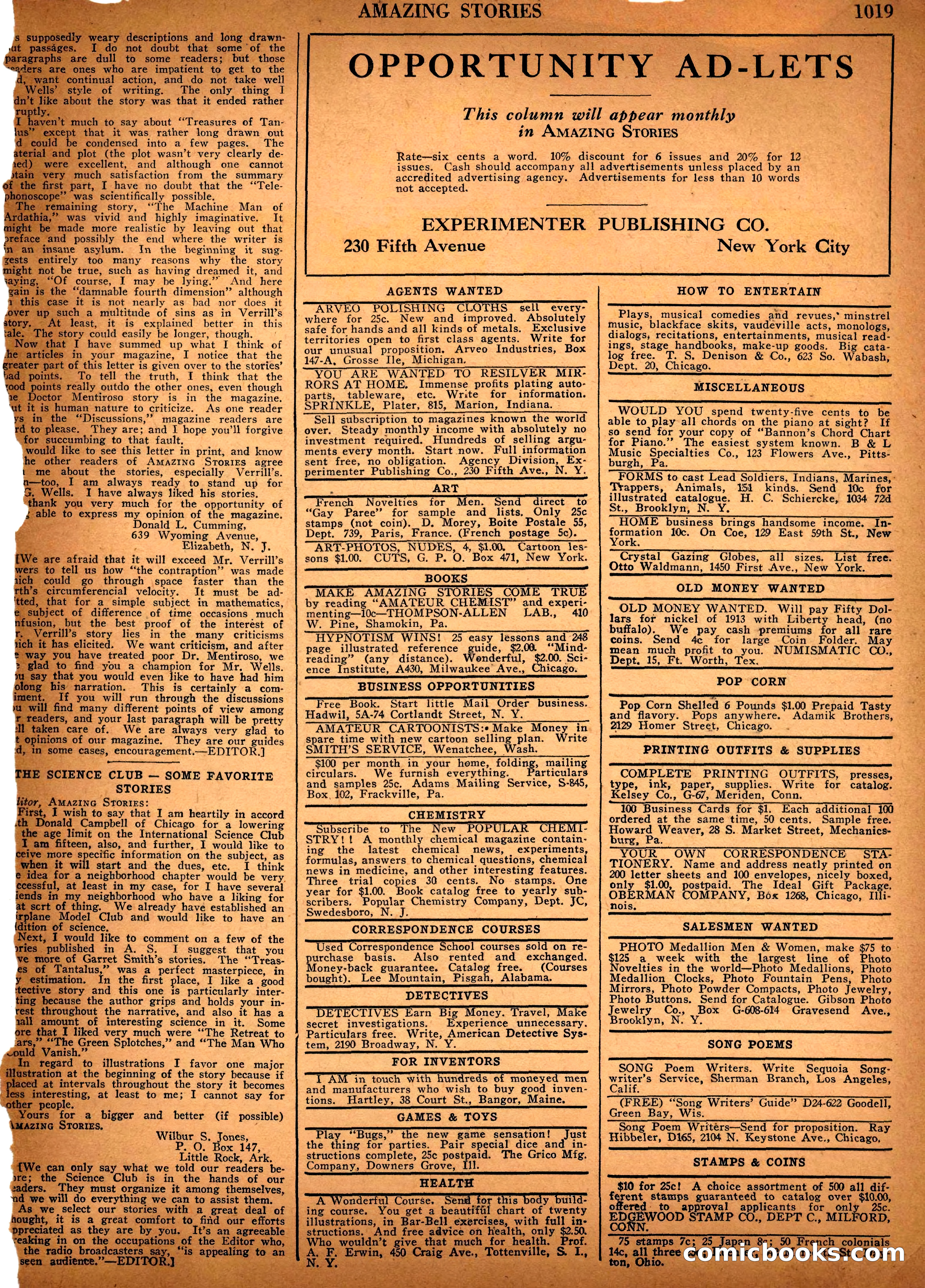 Amazing Stories, Vol. 2 No. 10 — page 101 of 102