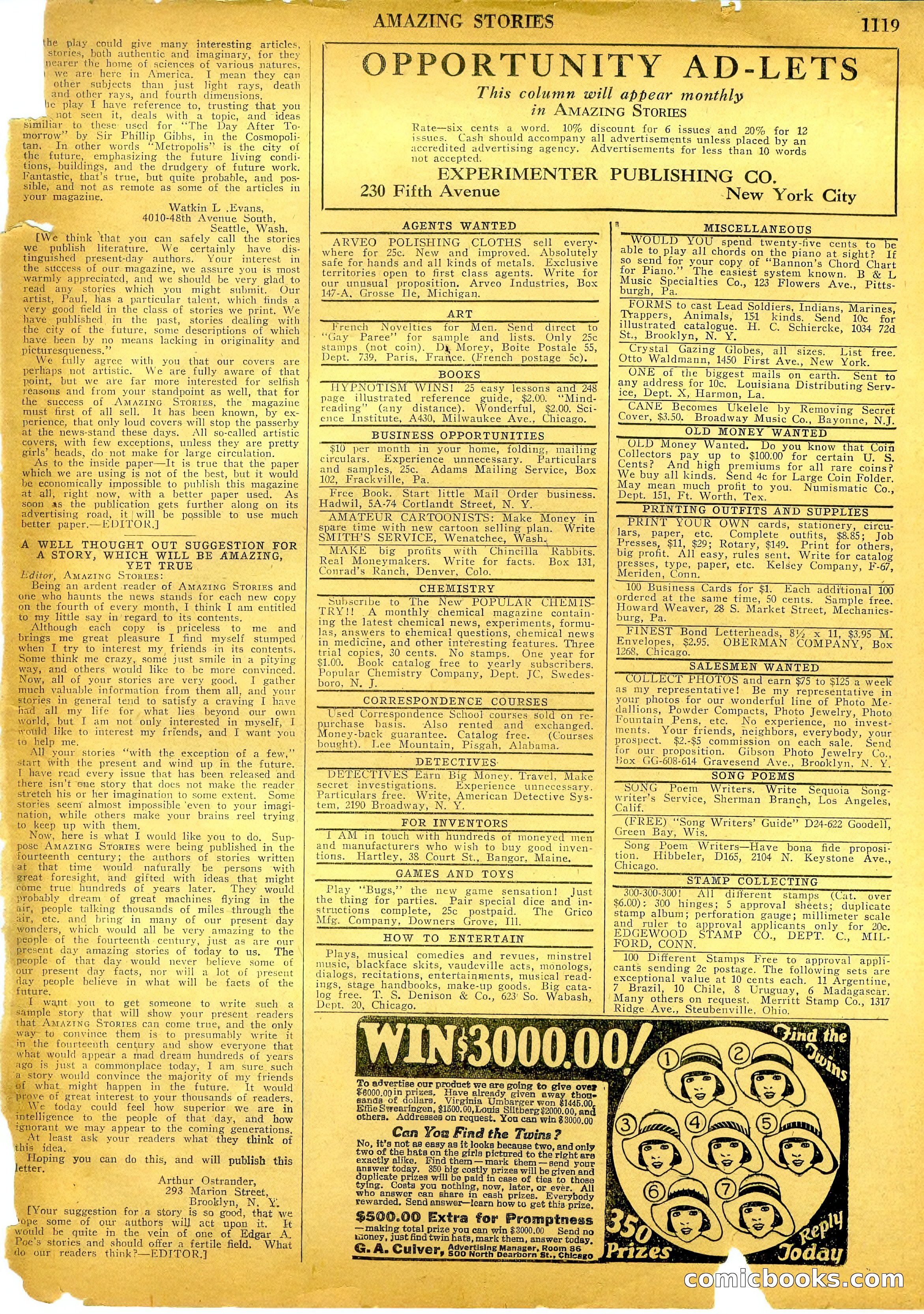 Amazing Stories, Vol. 2, No. 11 — page 100 of 101