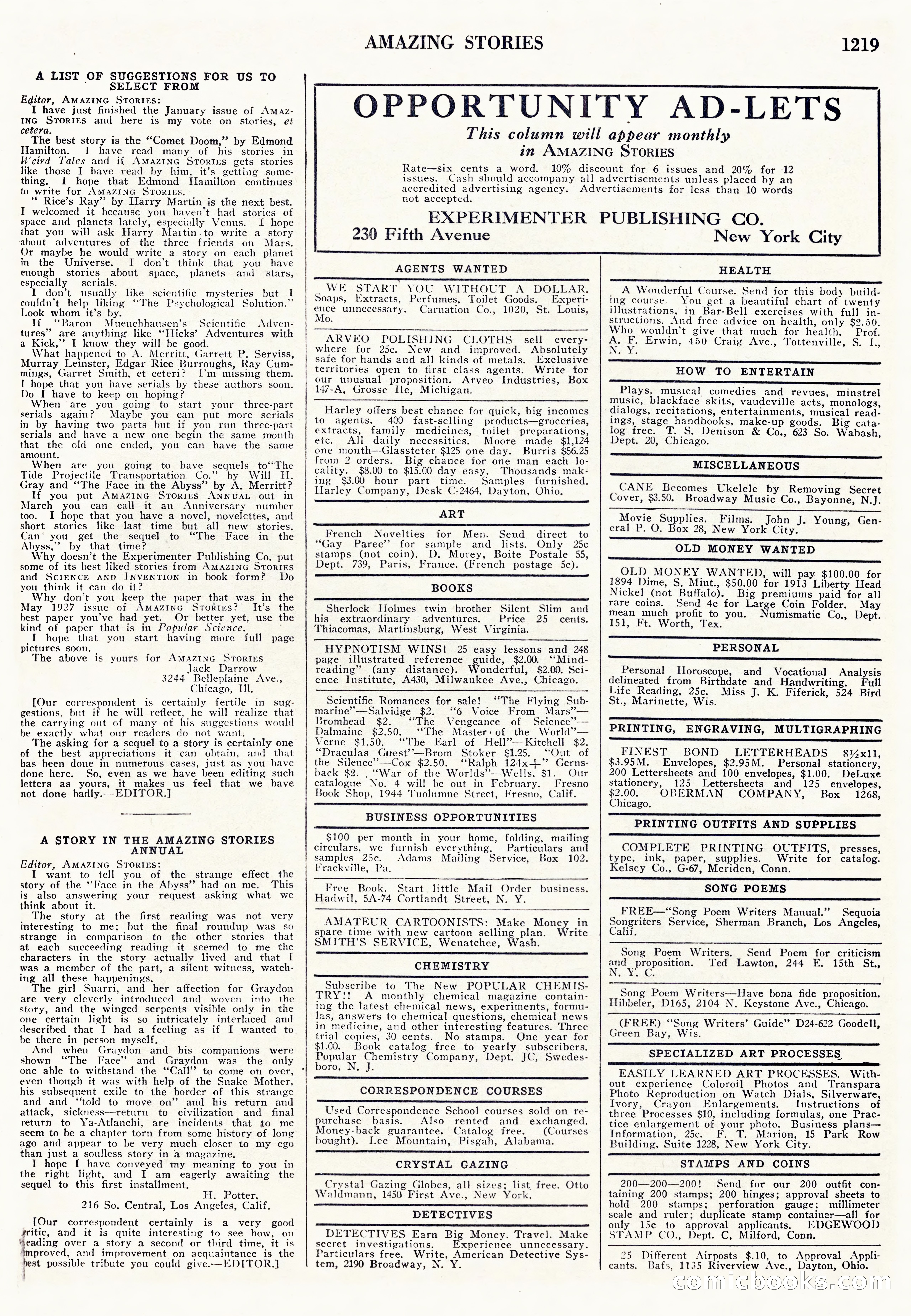 Amazing Stories, Vol. 2 No. 12 — page 101 of 104