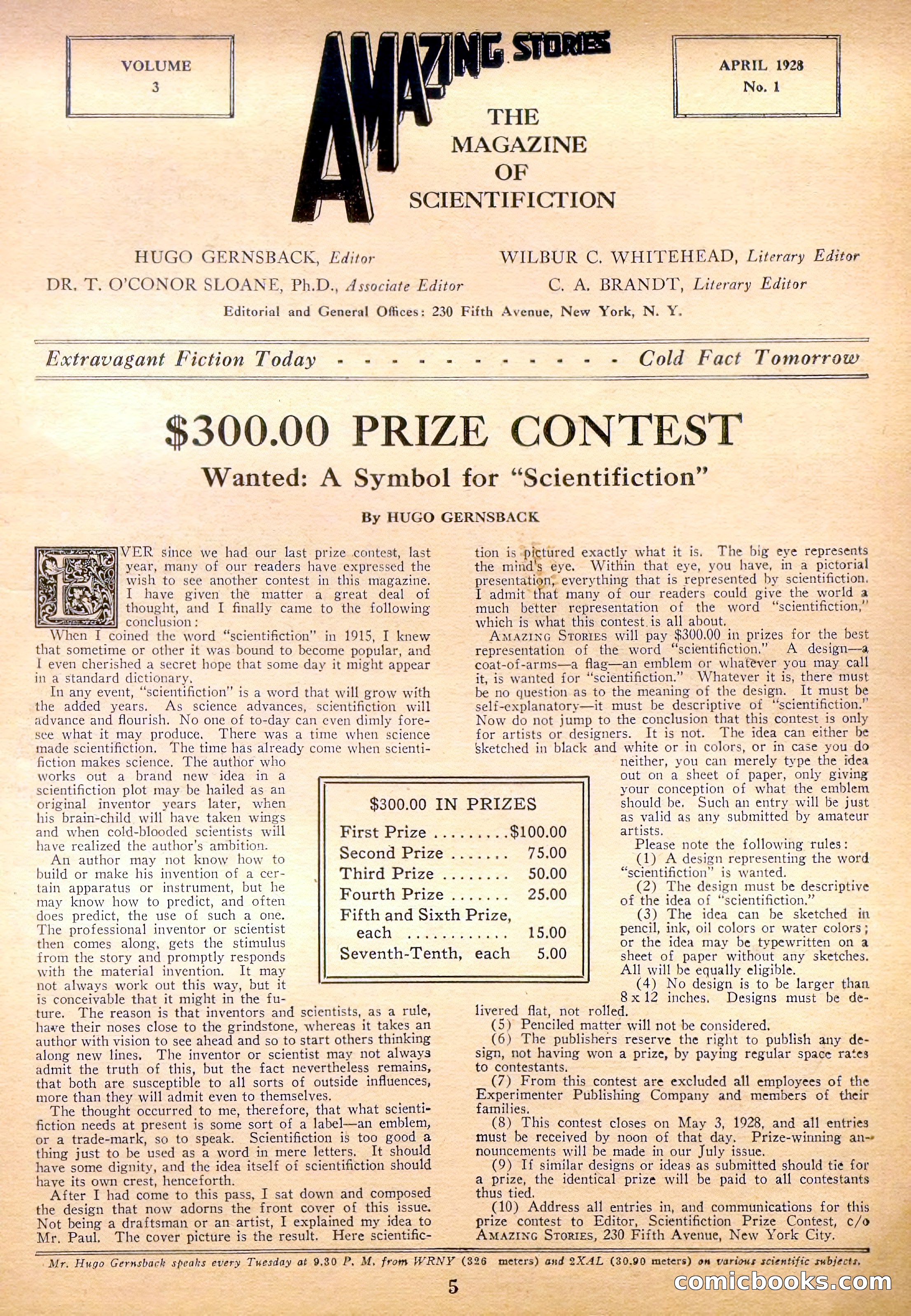 Amazing Stories, Vol. 3, No. 1 — page 6 of 99