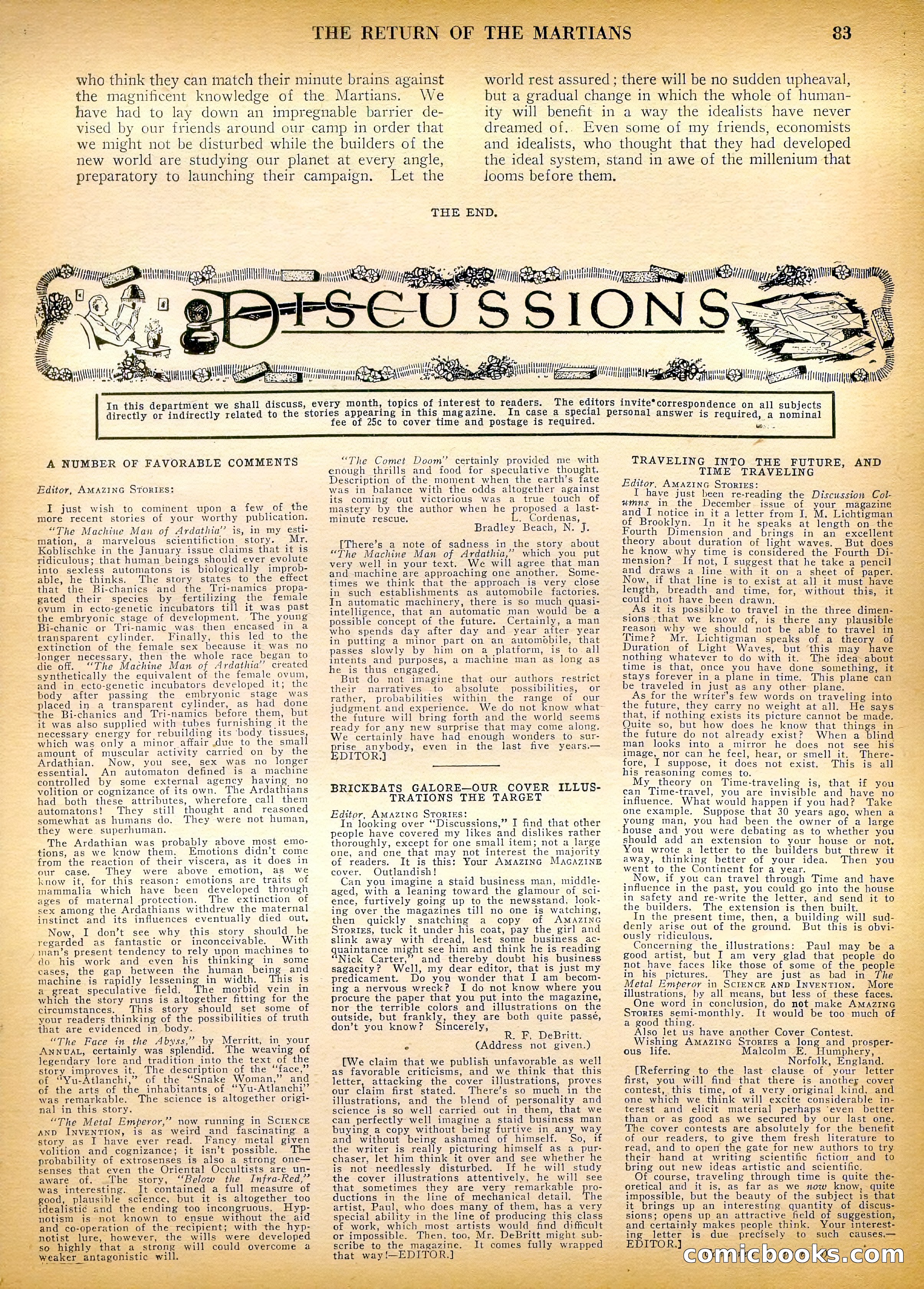 Amazing Stories, Vol. 3, No. 1 — page 84 of 99