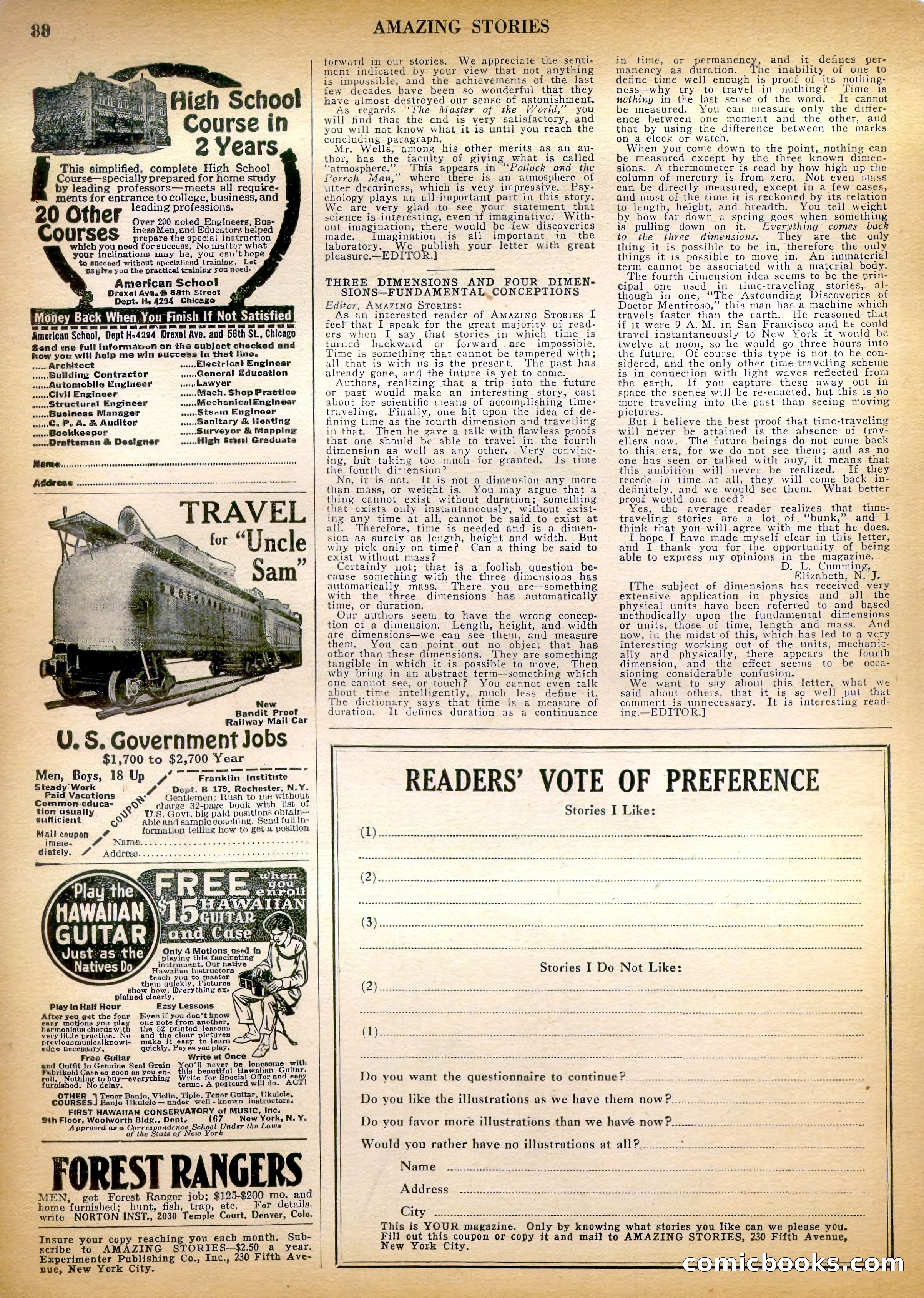Amazing Stories, Vol. 3, No. 1 — page 89 of 99