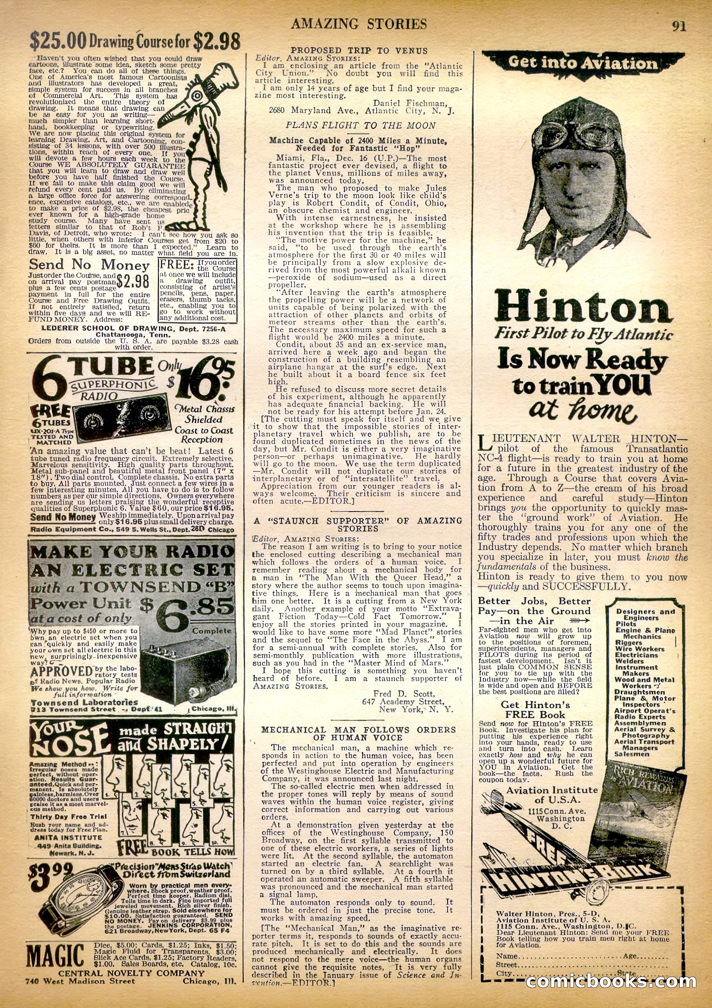 Amazing Stories, Vol. 3, No. 1 — page 92 of 99