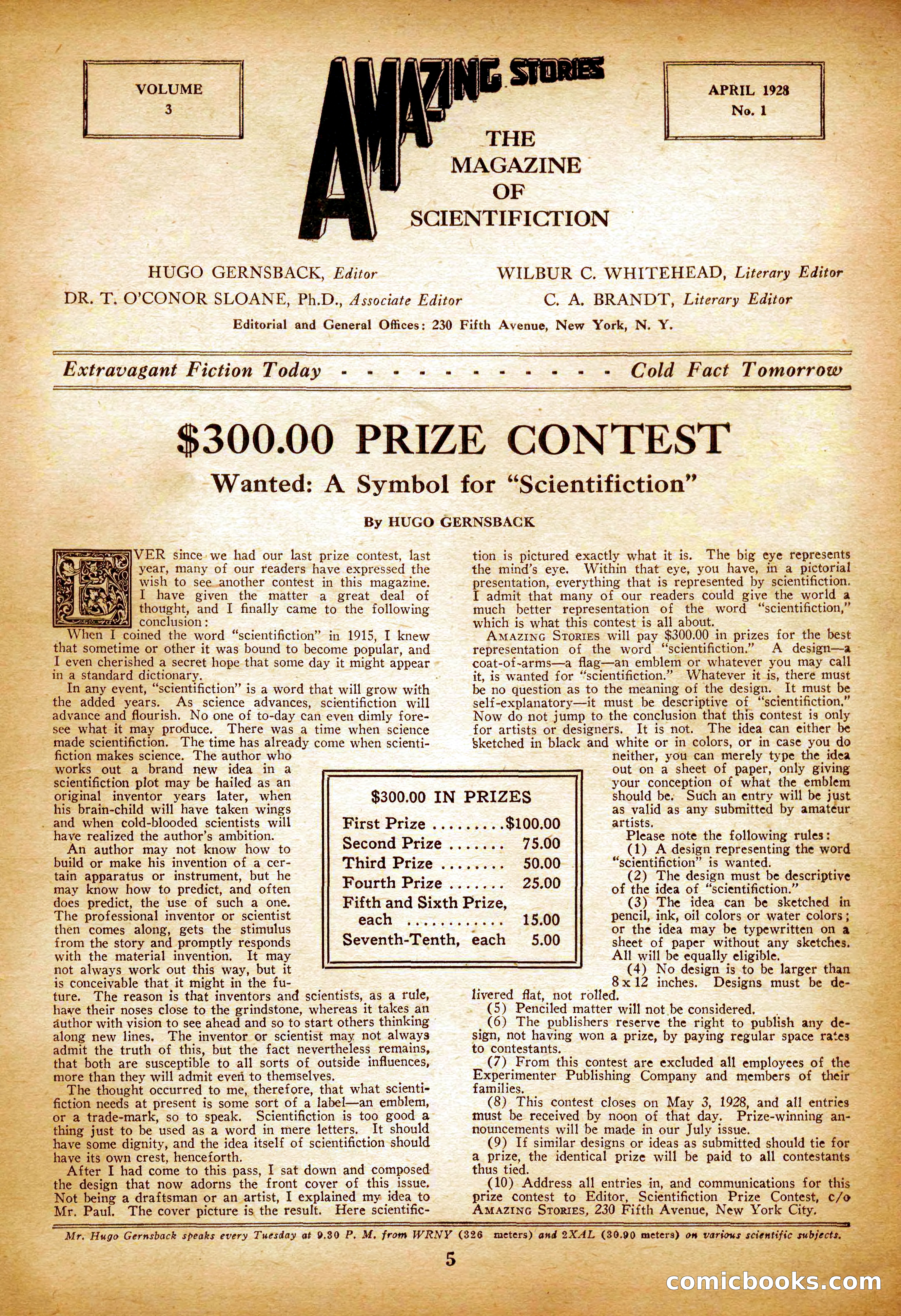 Amazing Stories, Vol. 3 No. 1 — page 8 of 101
