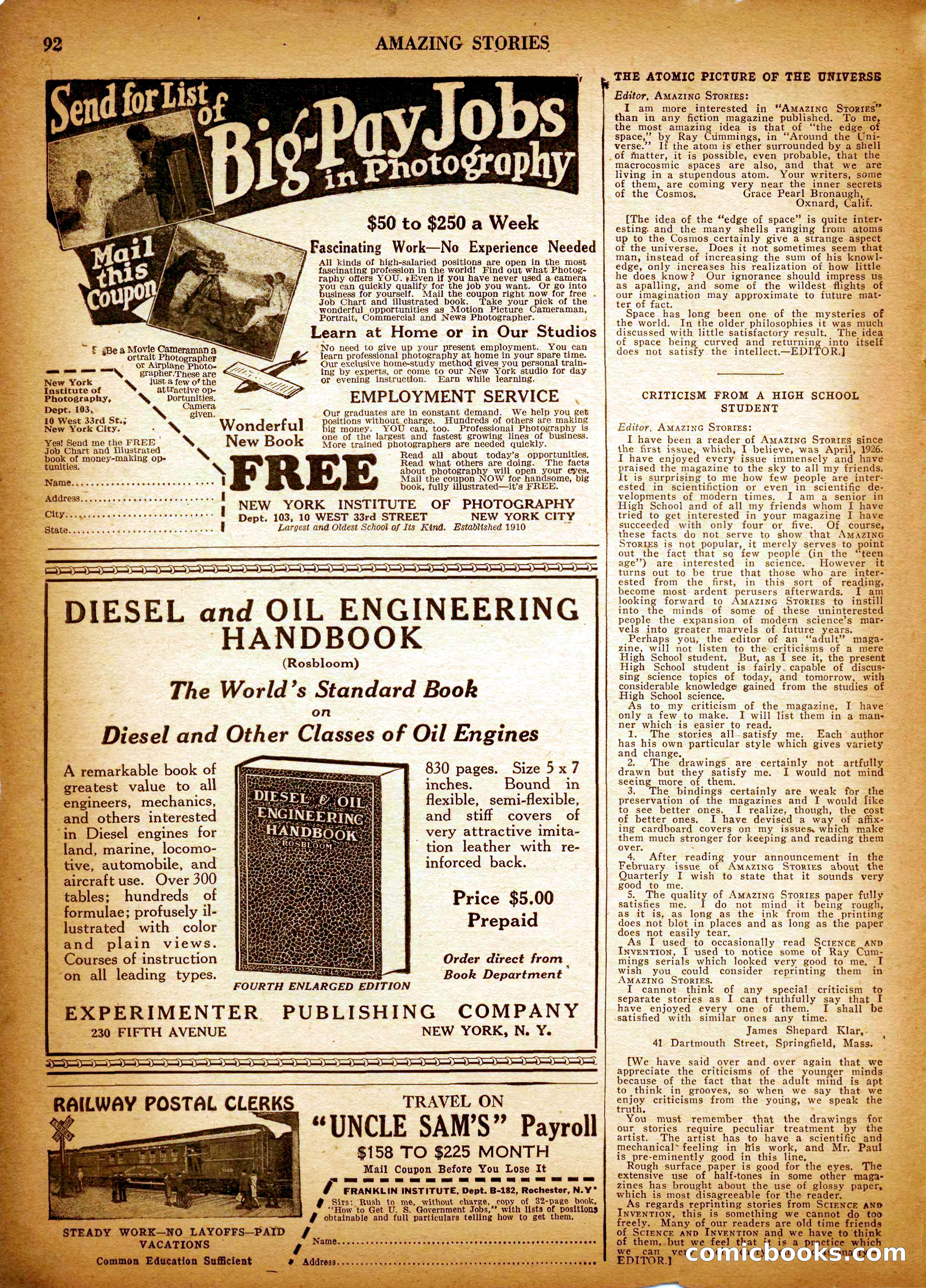 Amazing Stories, Vol. 3 No. 1 — page 95 of 101