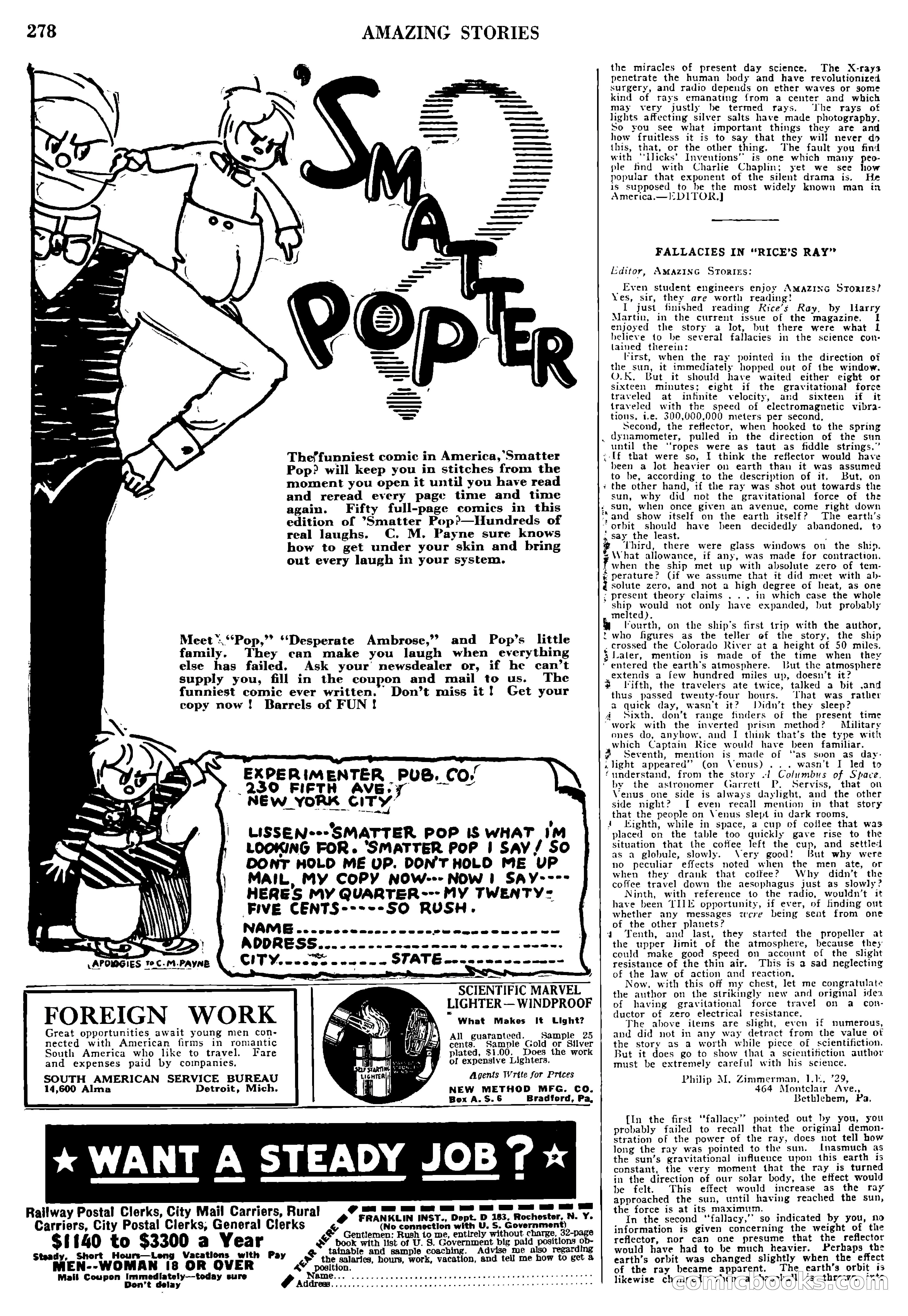 Amazing Stories, Vol. 3, No. 3 — page 88 of 100