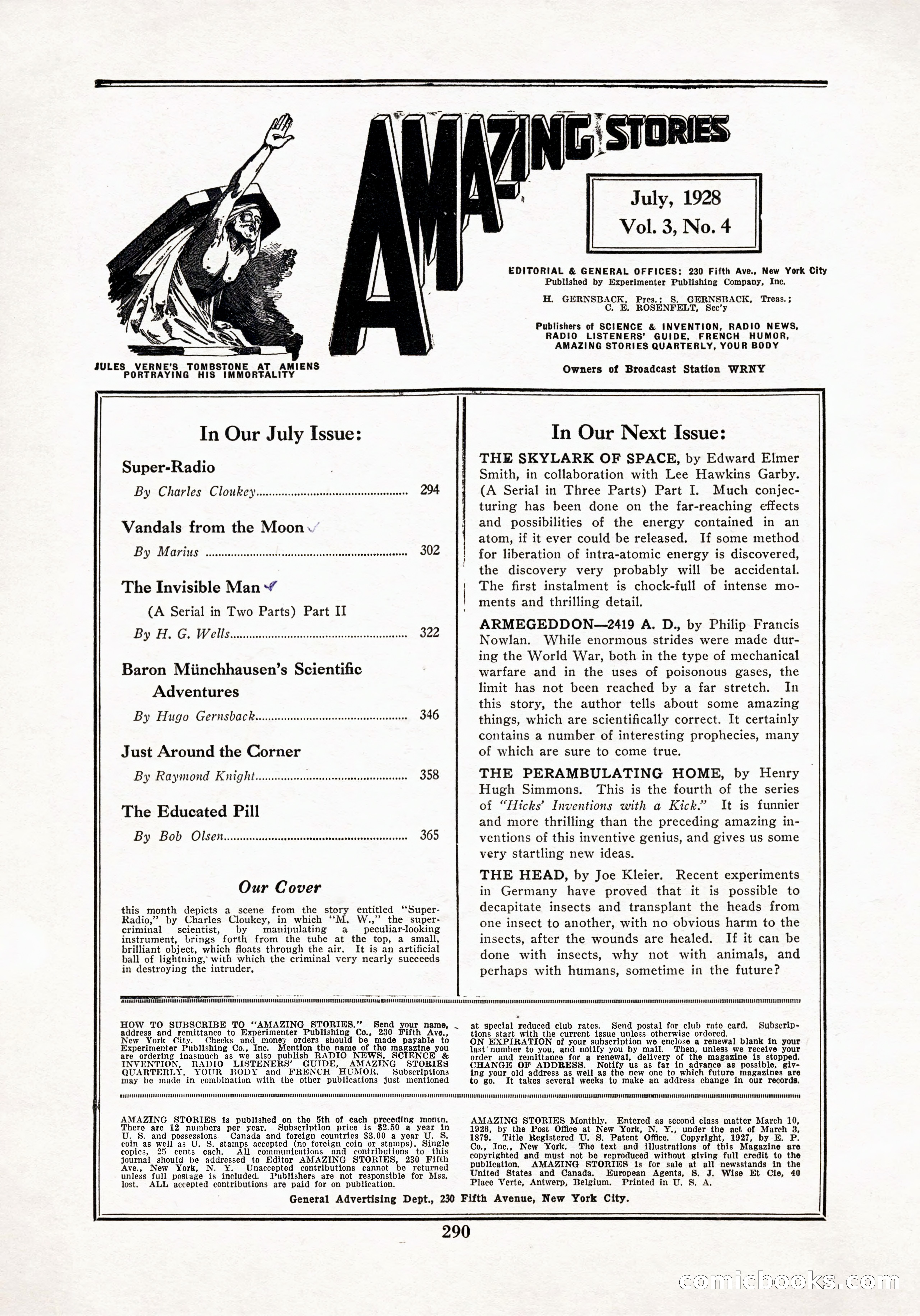 Amazing Stories, Vol. 3 No. 4 — page 4 of 96
