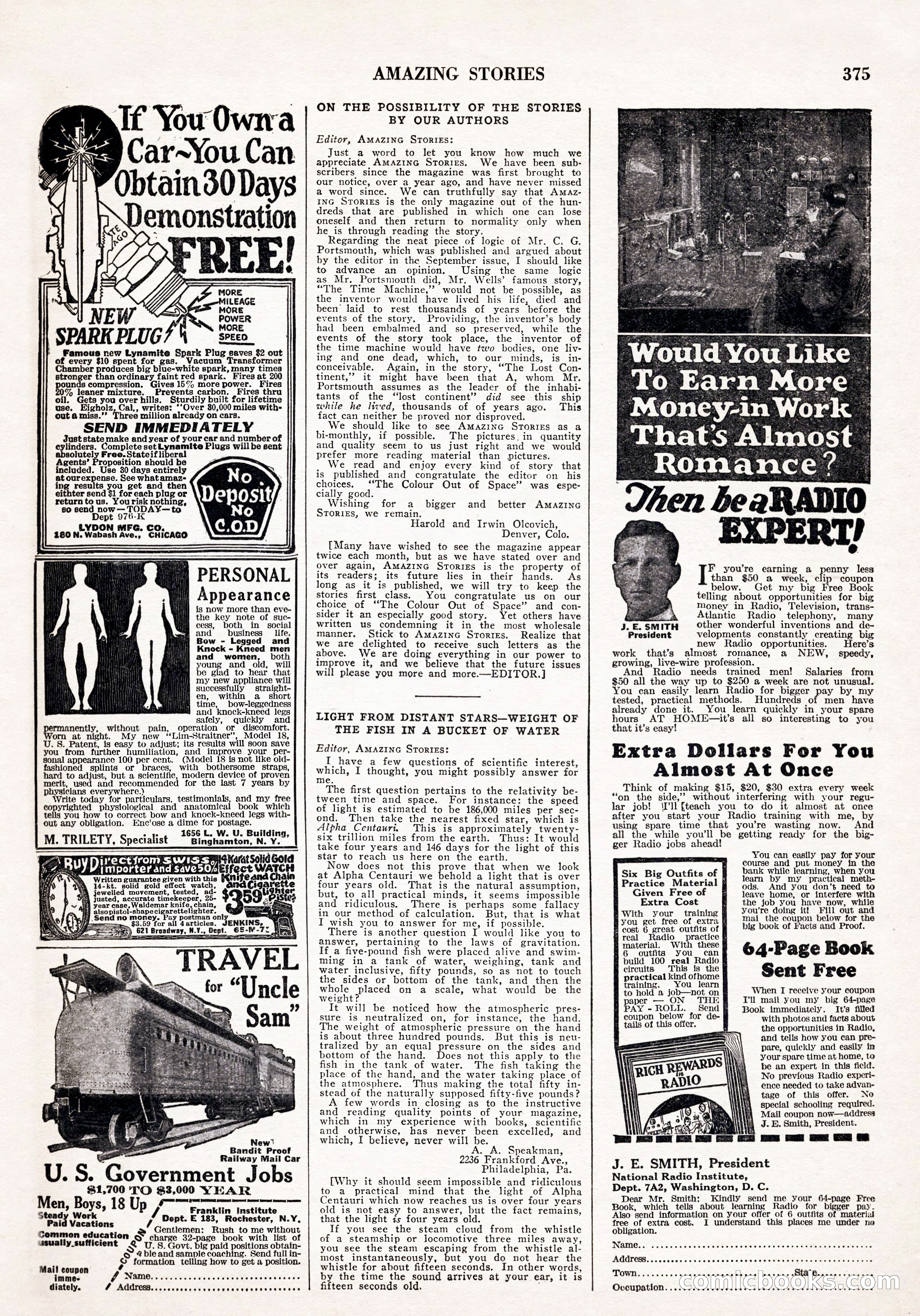 Amazing Stories, Vol. 3 No. 4 — page 89 of 96