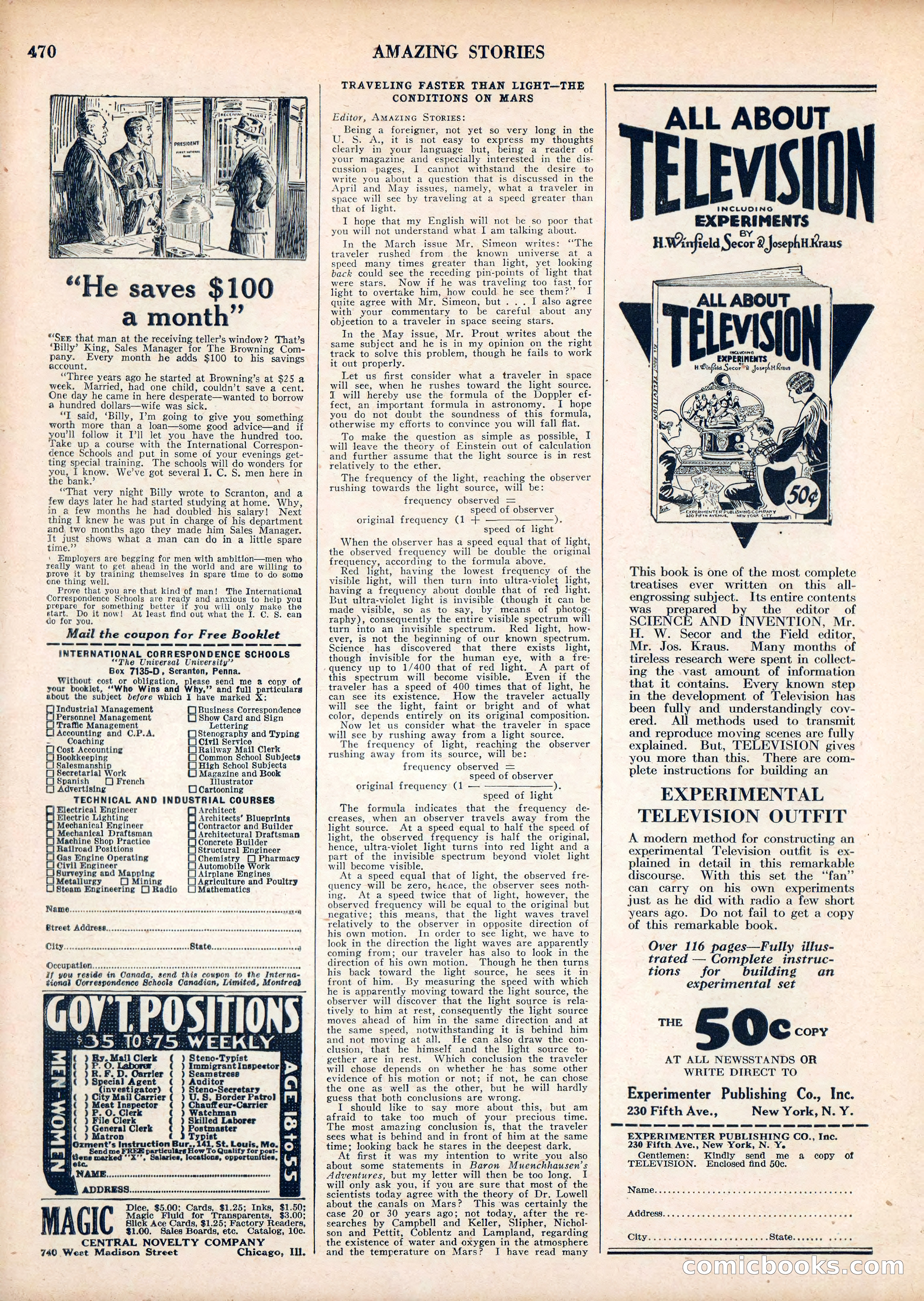 Amazing Stories, Vol. 3 No. 5 — page 88 of 100