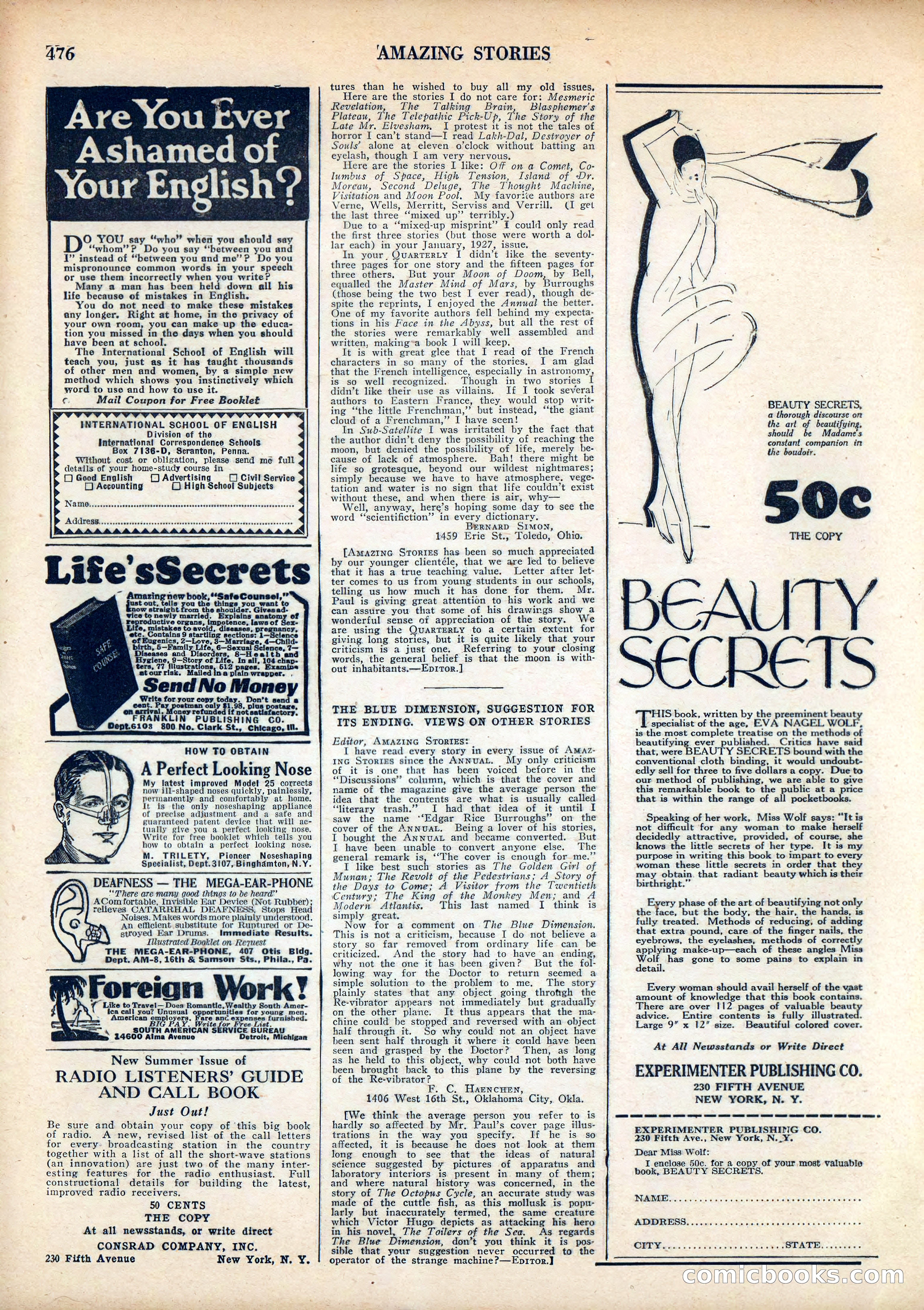 Amazing Stories, Vol. 3 No. 5 — page 94 of 100
