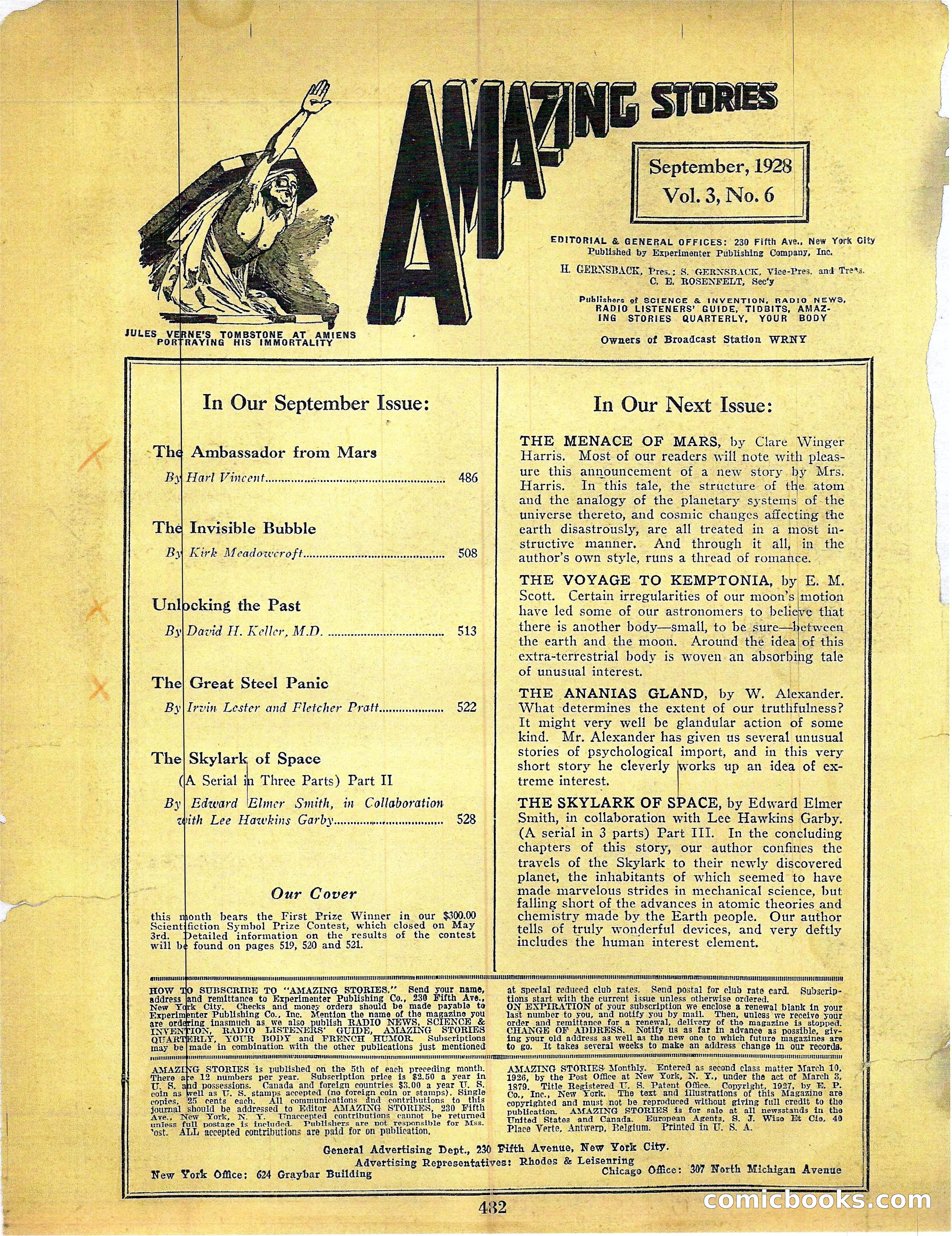 Amazing Stories, Vol. 3 No. 6 — page 3 of 99