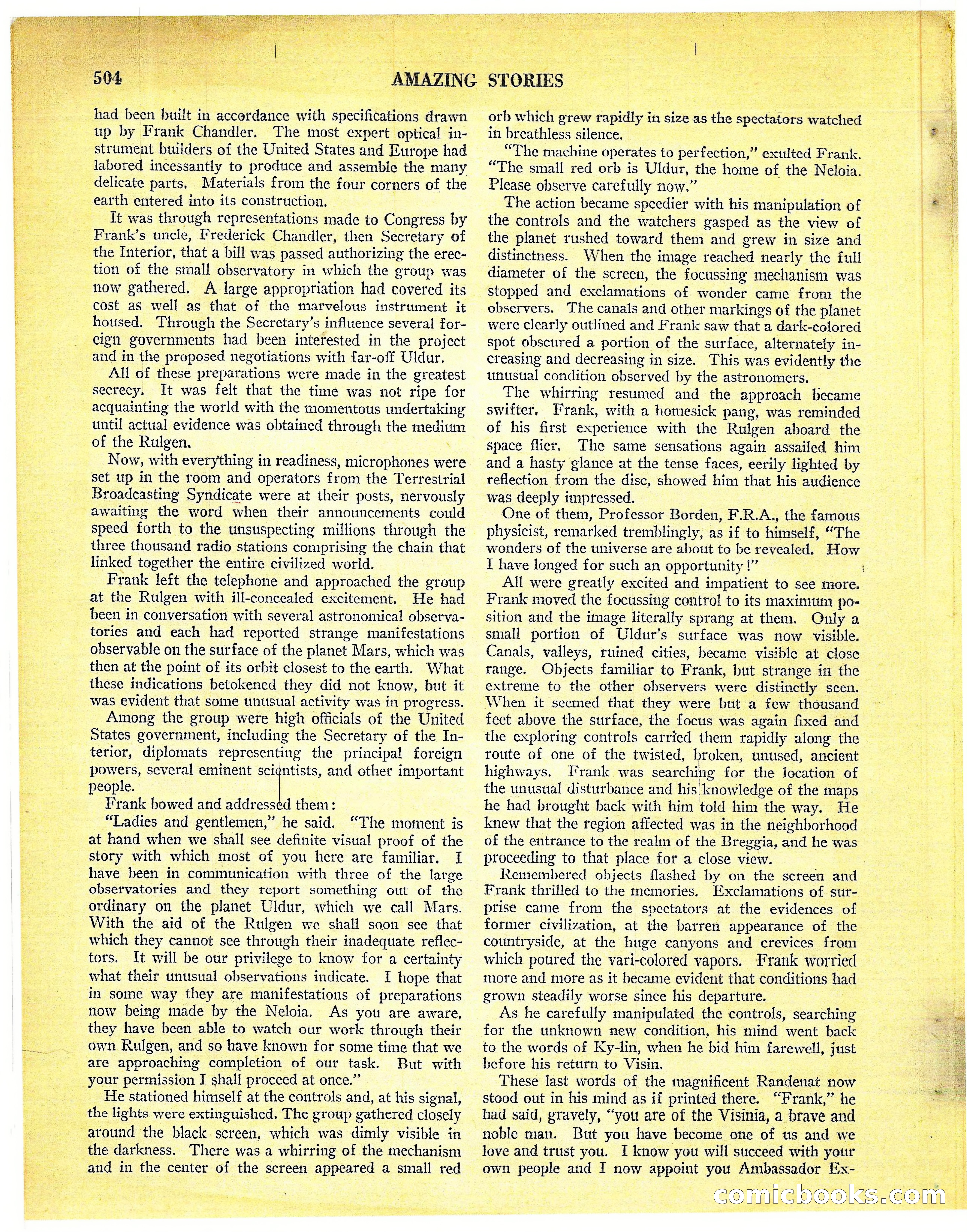Amazing Stories, Vol. 3 No. 6 — page 25 of 99