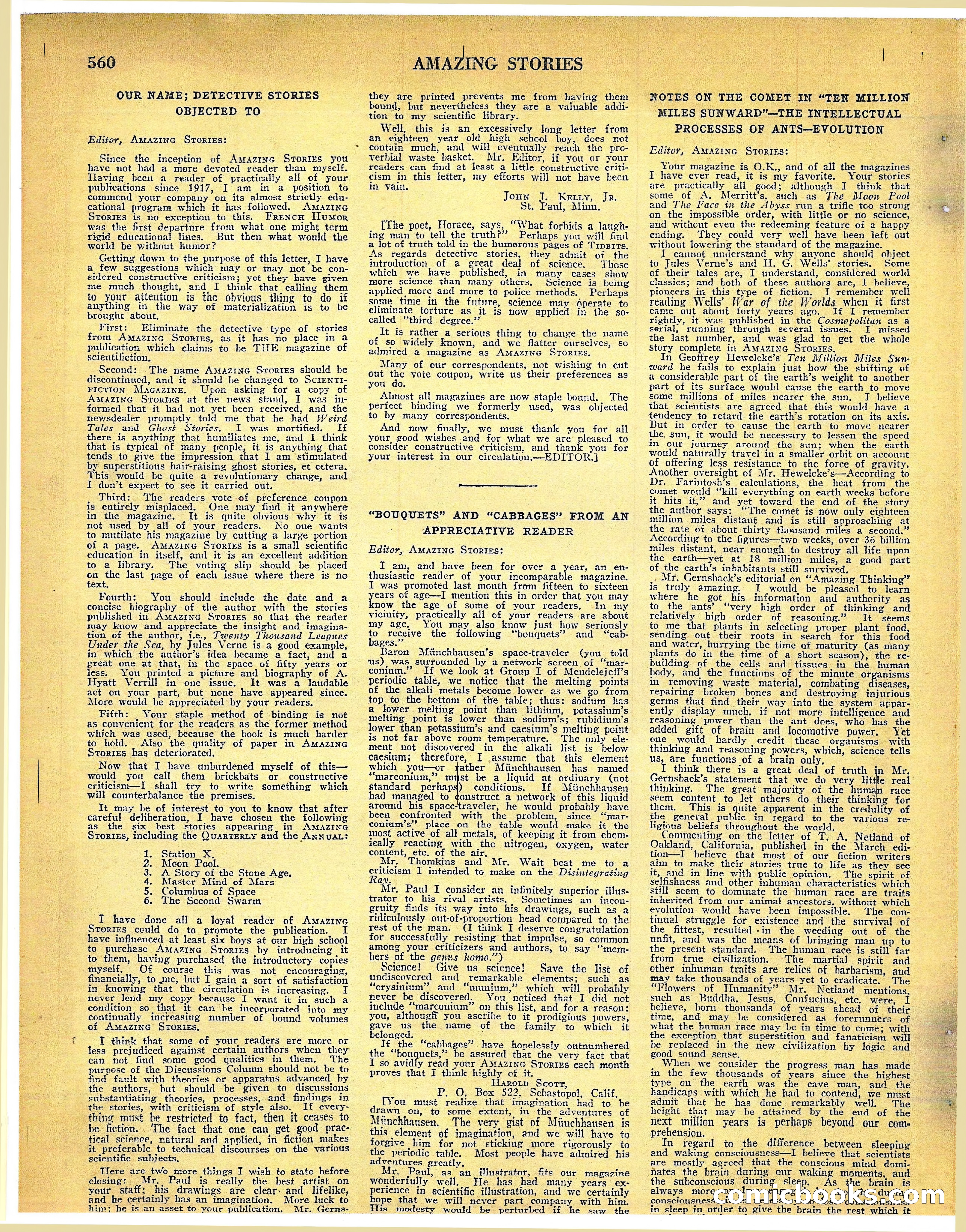 Amazing Stories, Vol. 3 No. 6 — page 81 of 99