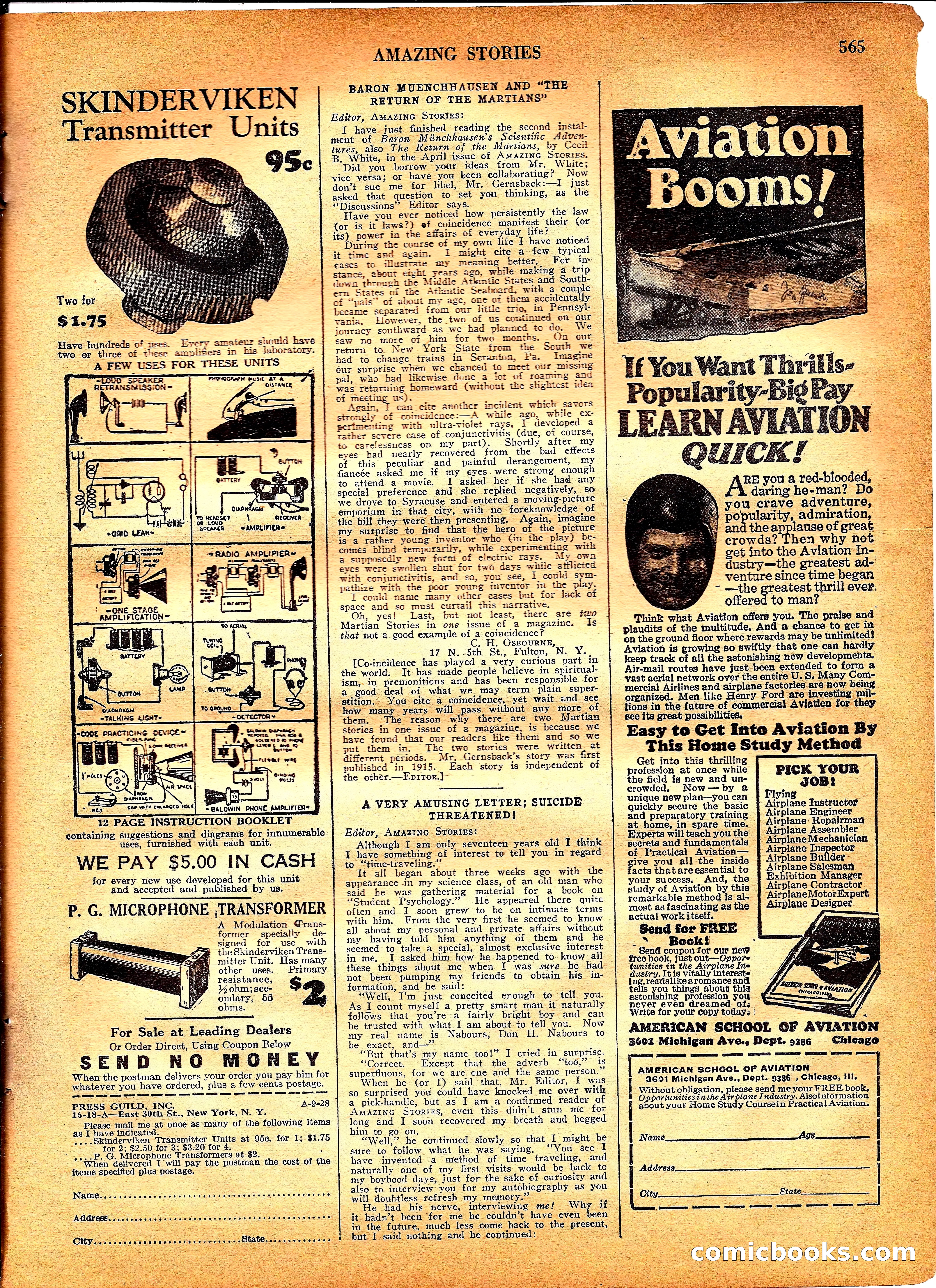 Amazing Stories, Vol. 3 No. 6 — page 86 of 99