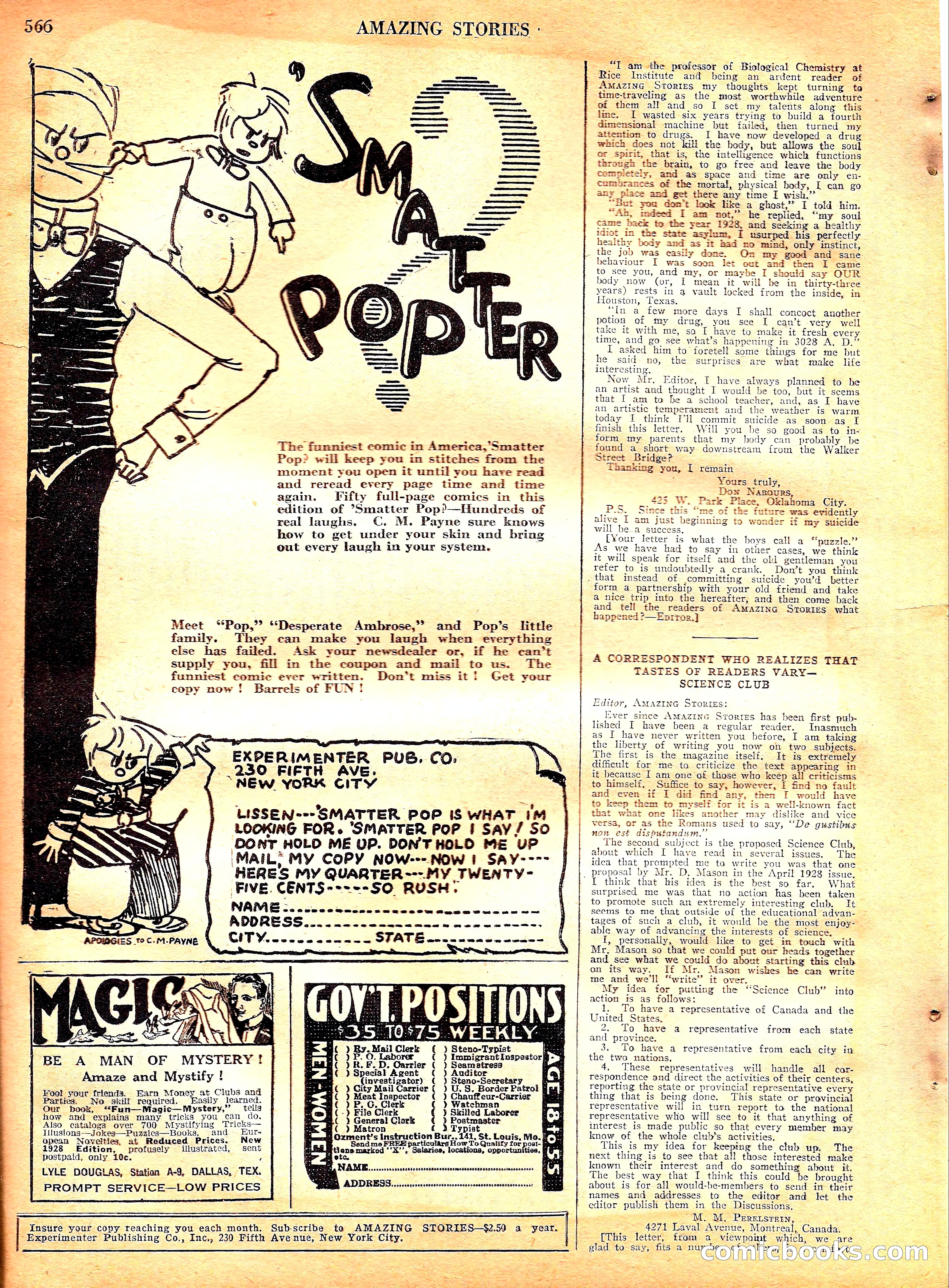 Amazing Stories, Vol. 3 No. 6 — page 87 of 99