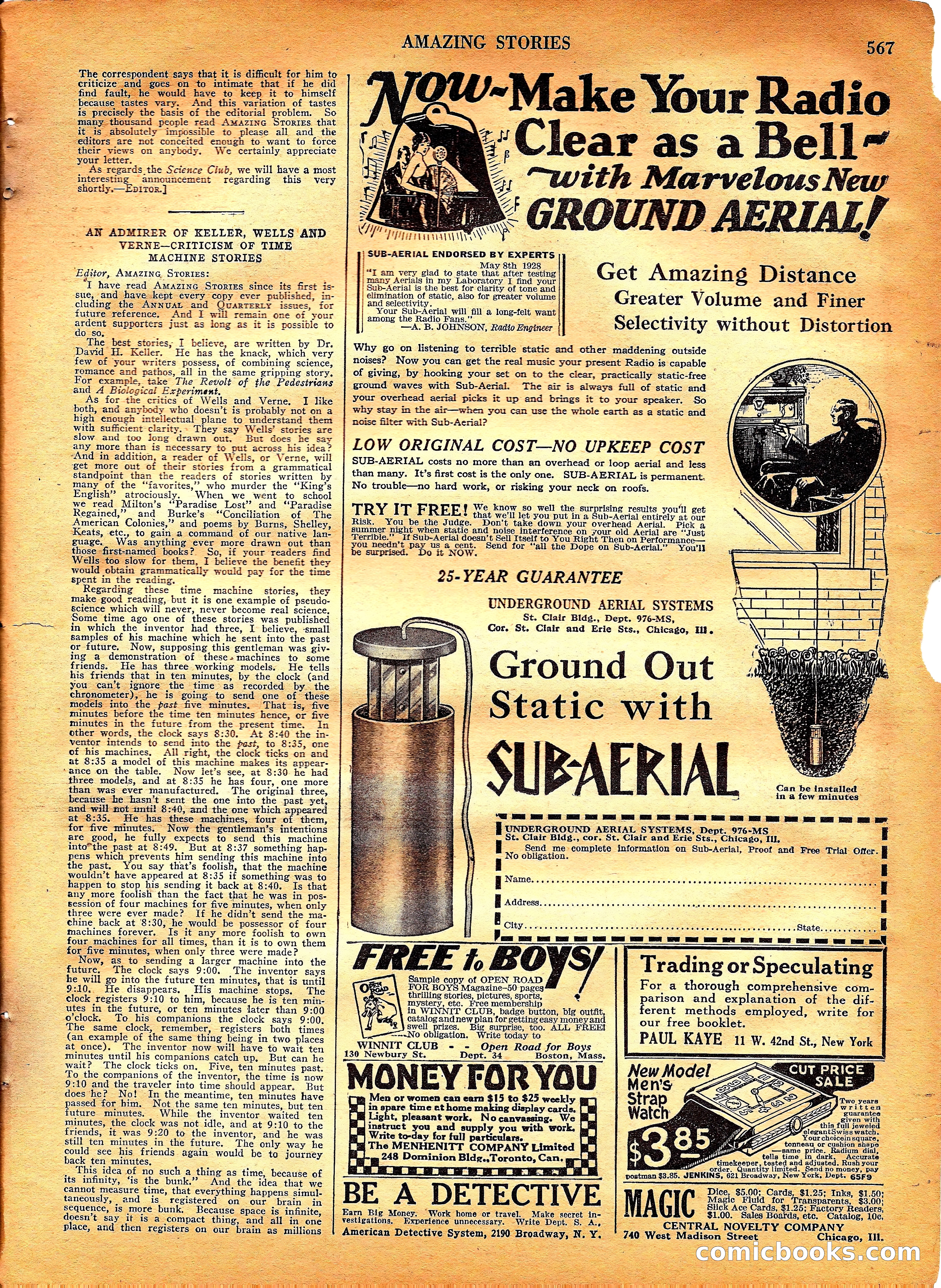 Amazing Stories, Vol. 3 No. 6 — page 88 of 99