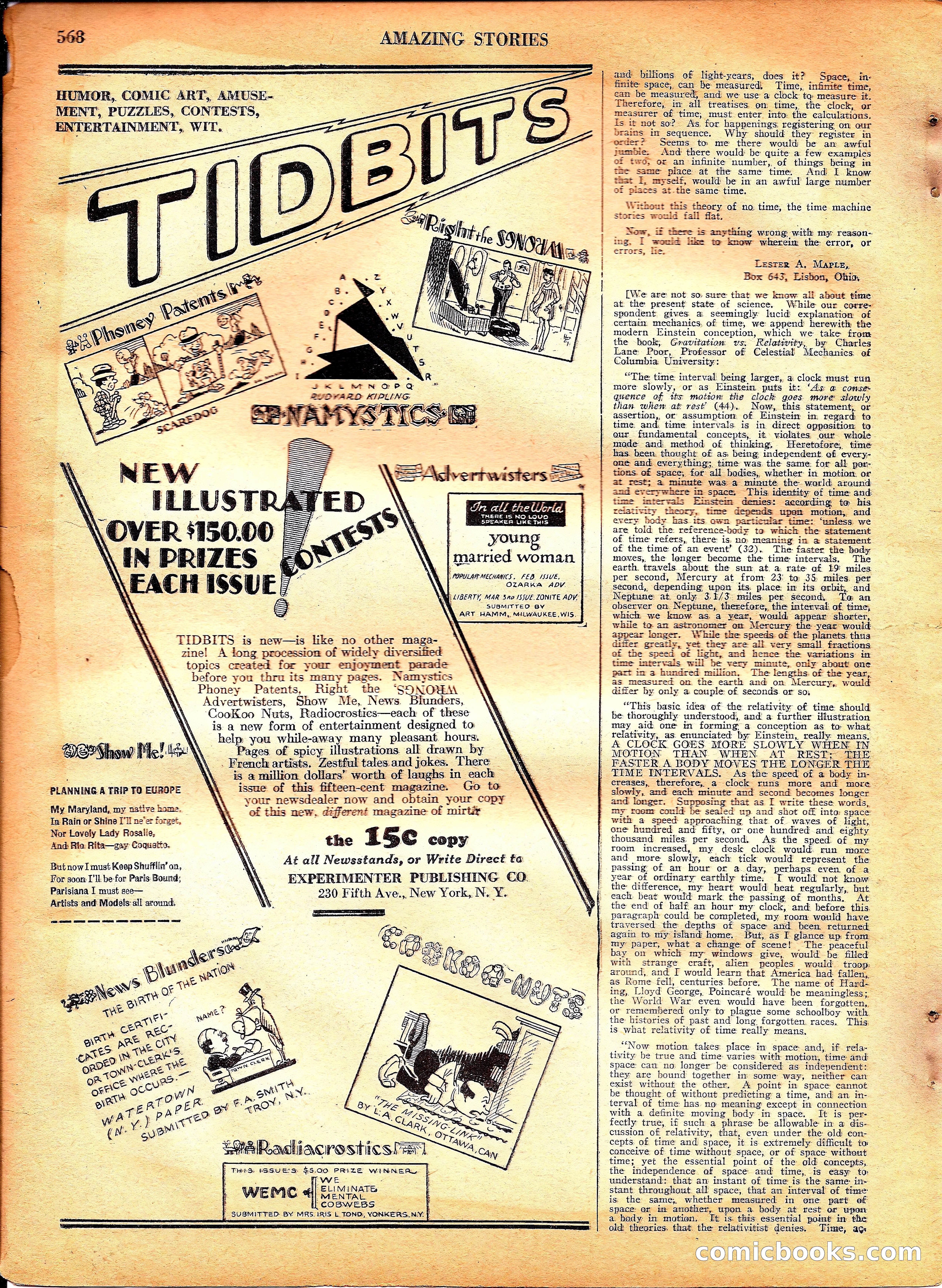 Amazing Stories, Vol. 3 No. 6 — page 89 of 99