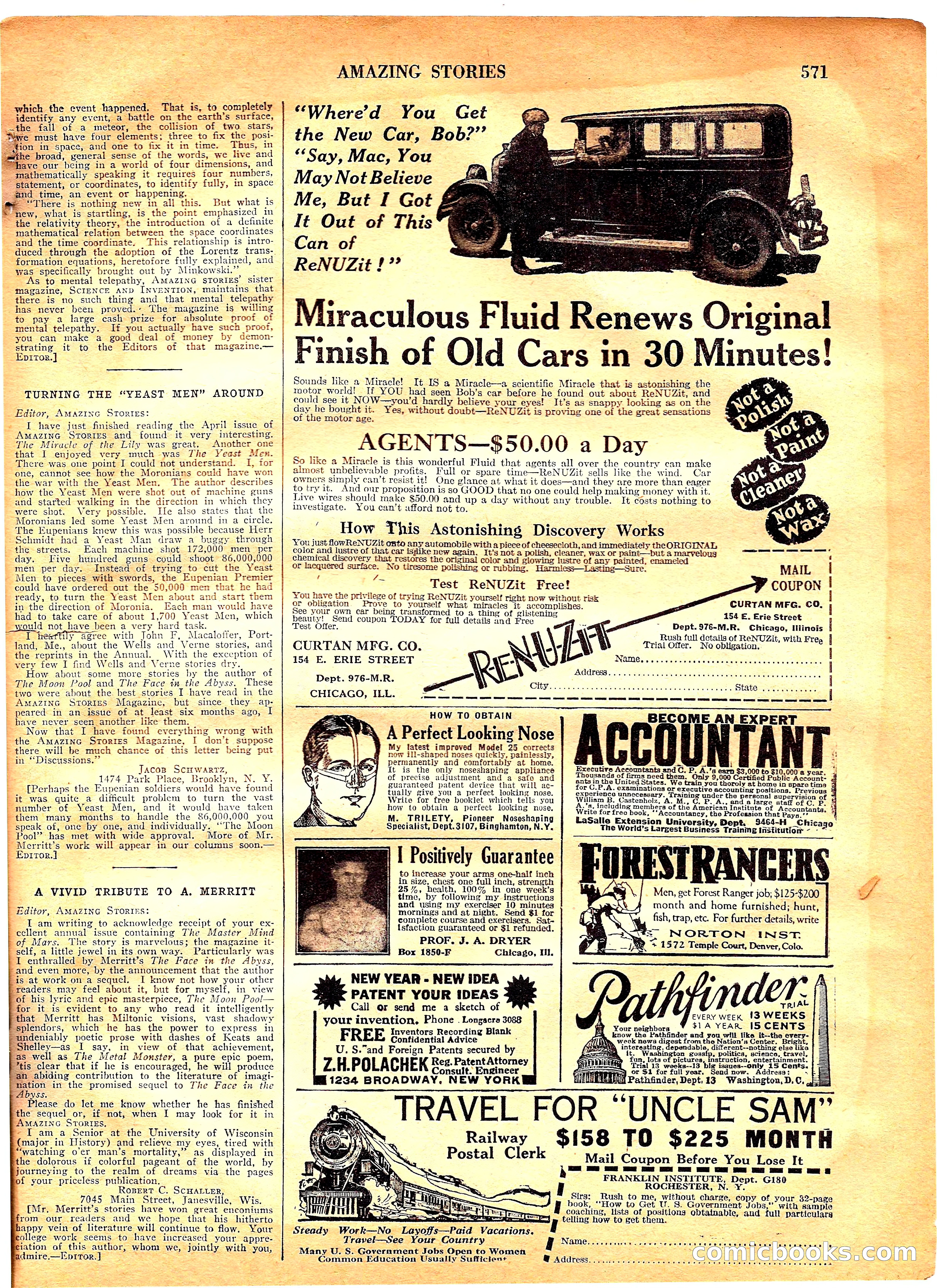 Amazing Stories, Vol. 3 No. 6 — page 92 of 99