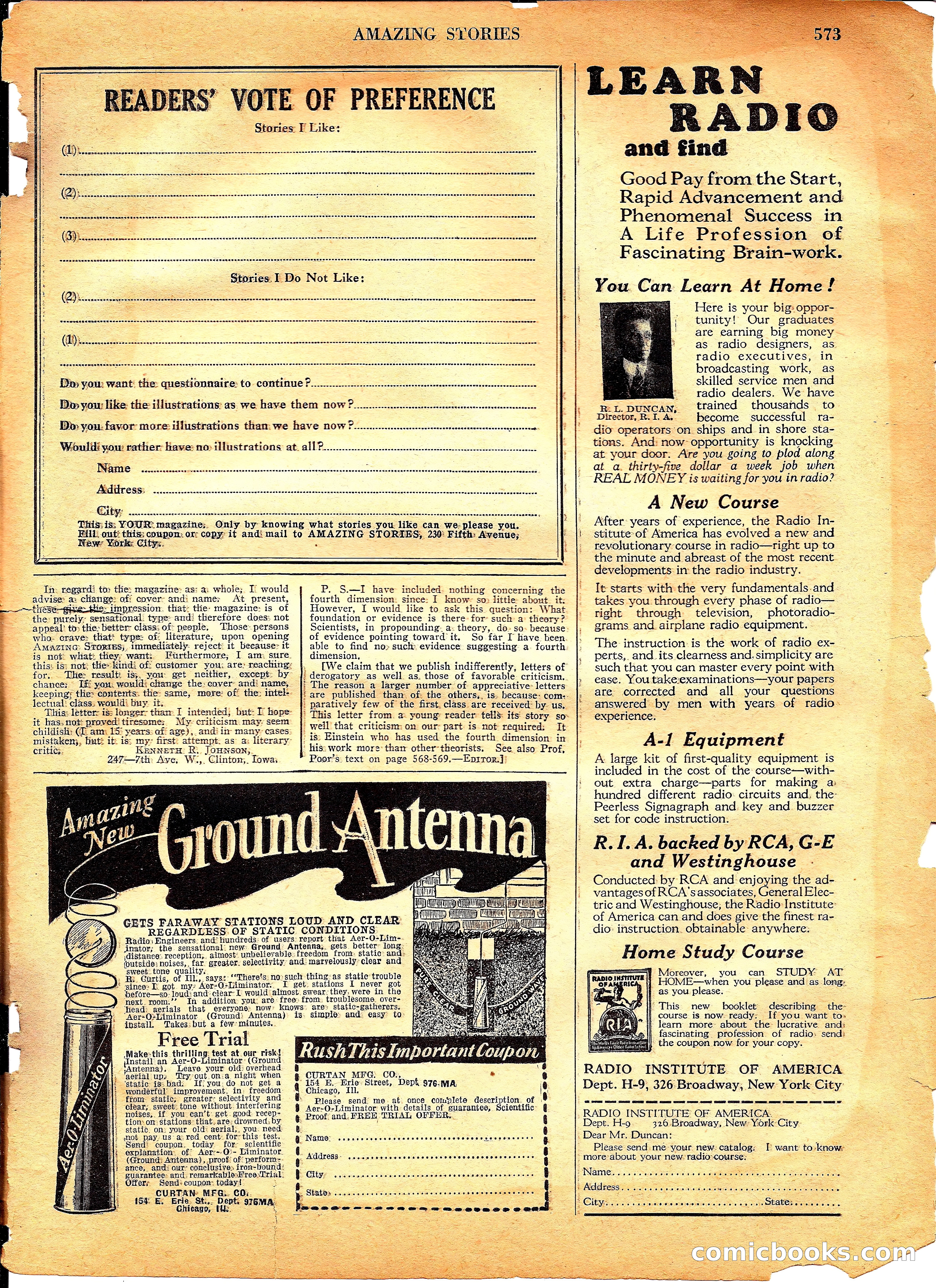 Amazing Stories, Vol. 3 No. 6 — page 94 of 99