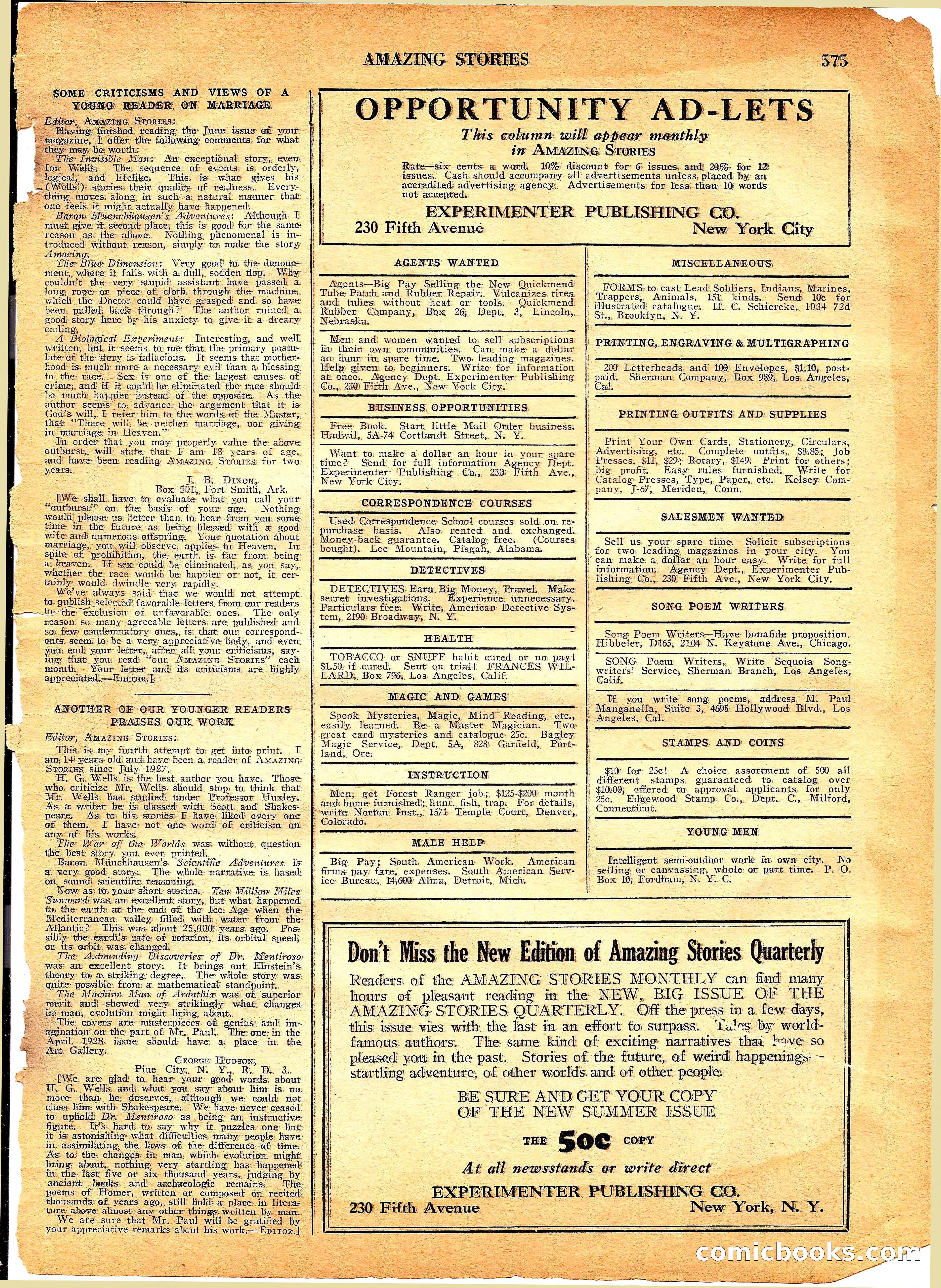 Amazing Stories, Vol. 3 No. 6 — page 96 of 99