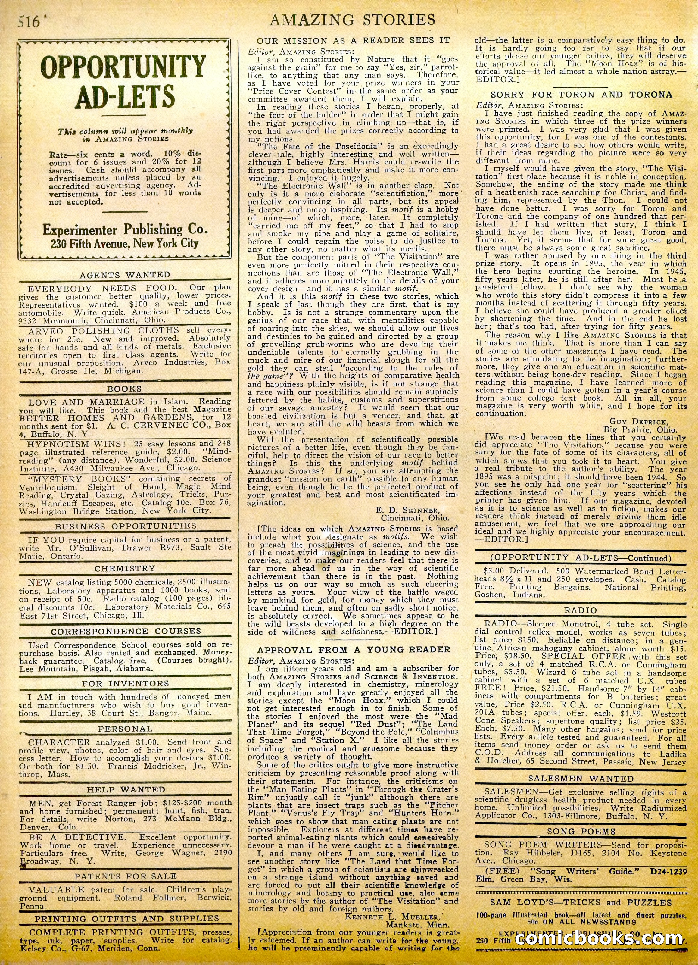 Amazing Stories, Vol. 2 No. 5 — page 101 of 107