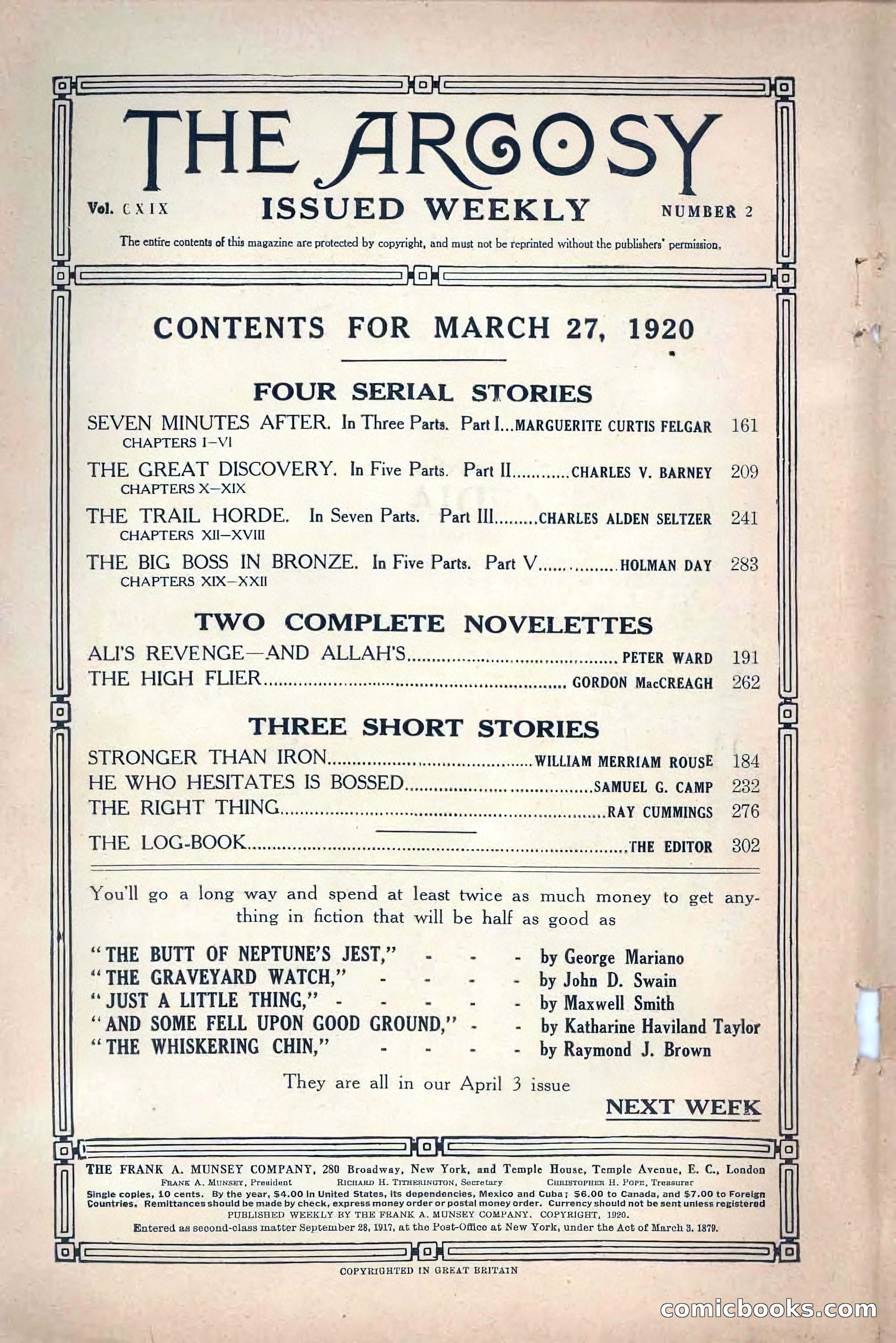 The Argosy, March 27, 1920 — page 4 of 160
