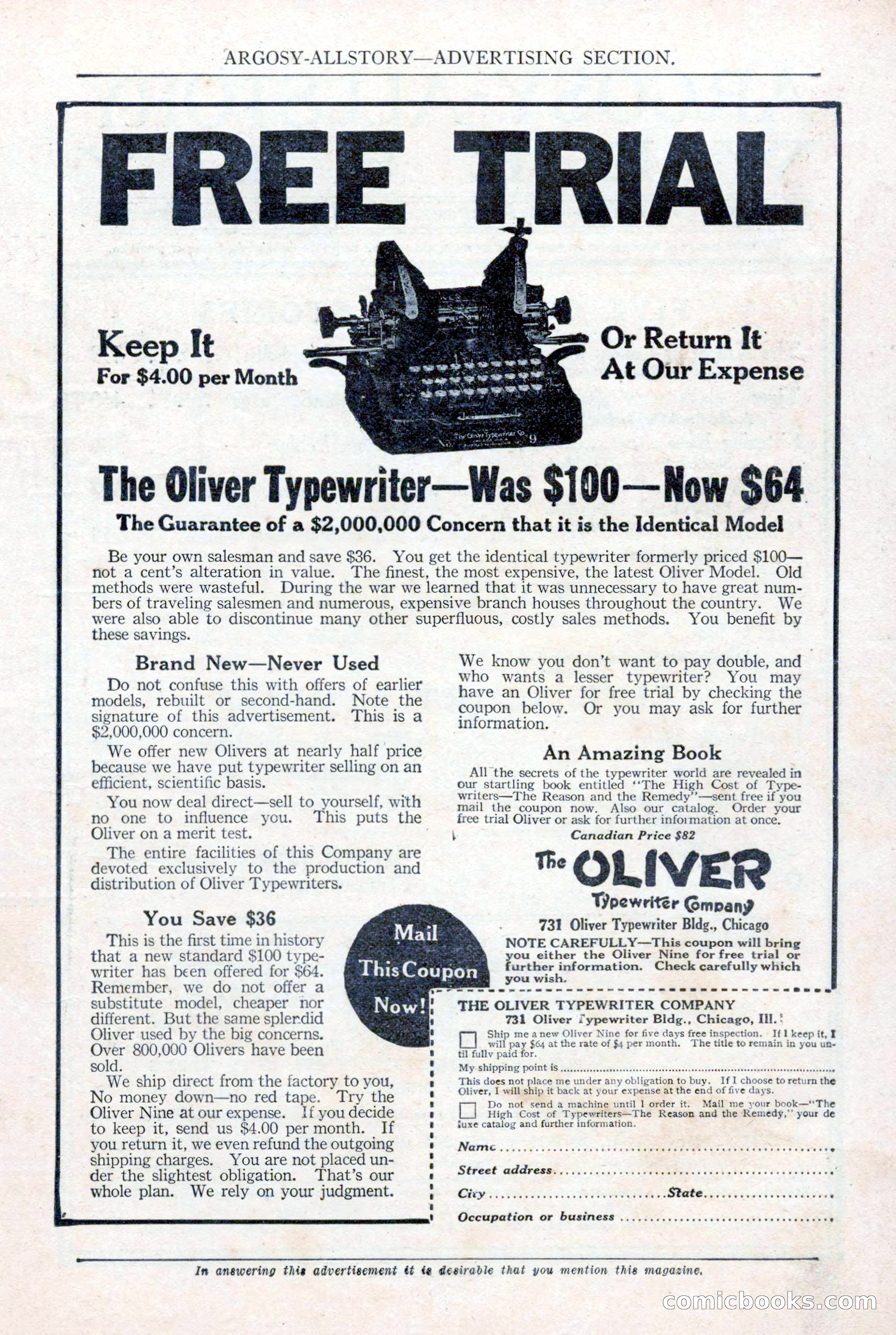 Argosy All-Story Weekly, January 15, 1921 — page 3 of 160