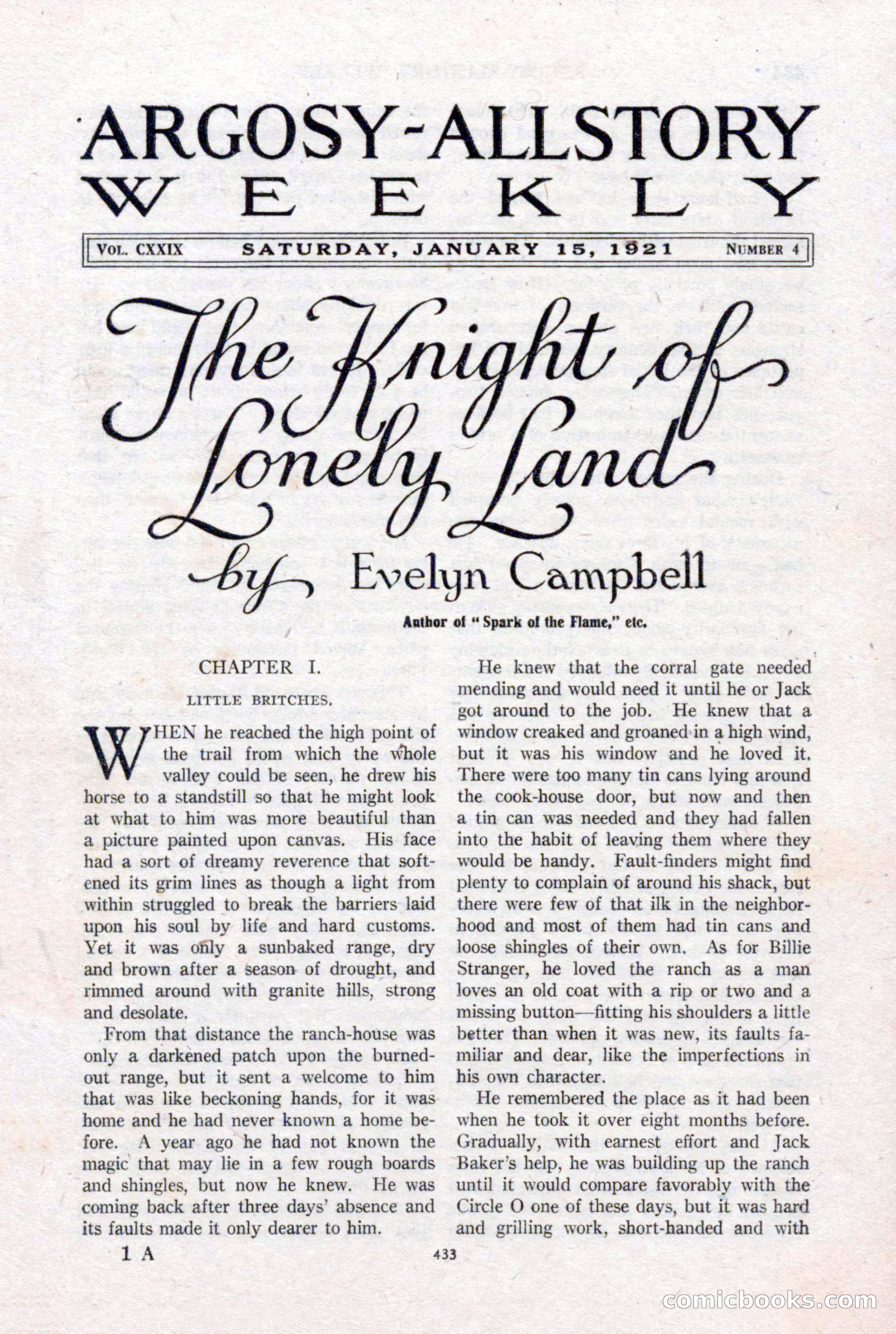 Argosy All-Story Weekly, January 15, 1921 — page 11 of 160