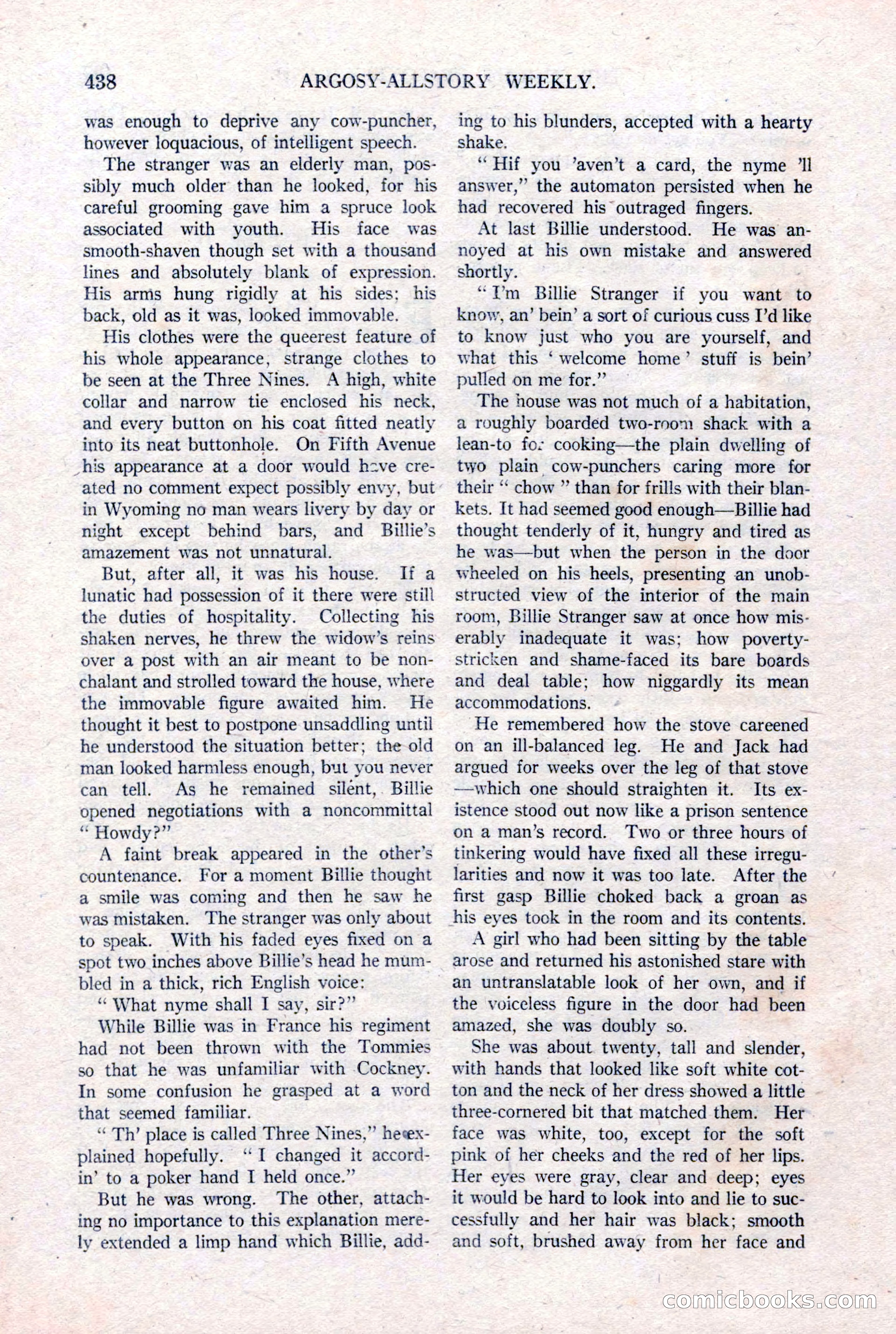 Argosy All-Story Weekly, January 15, 1921 — page 16 of 160