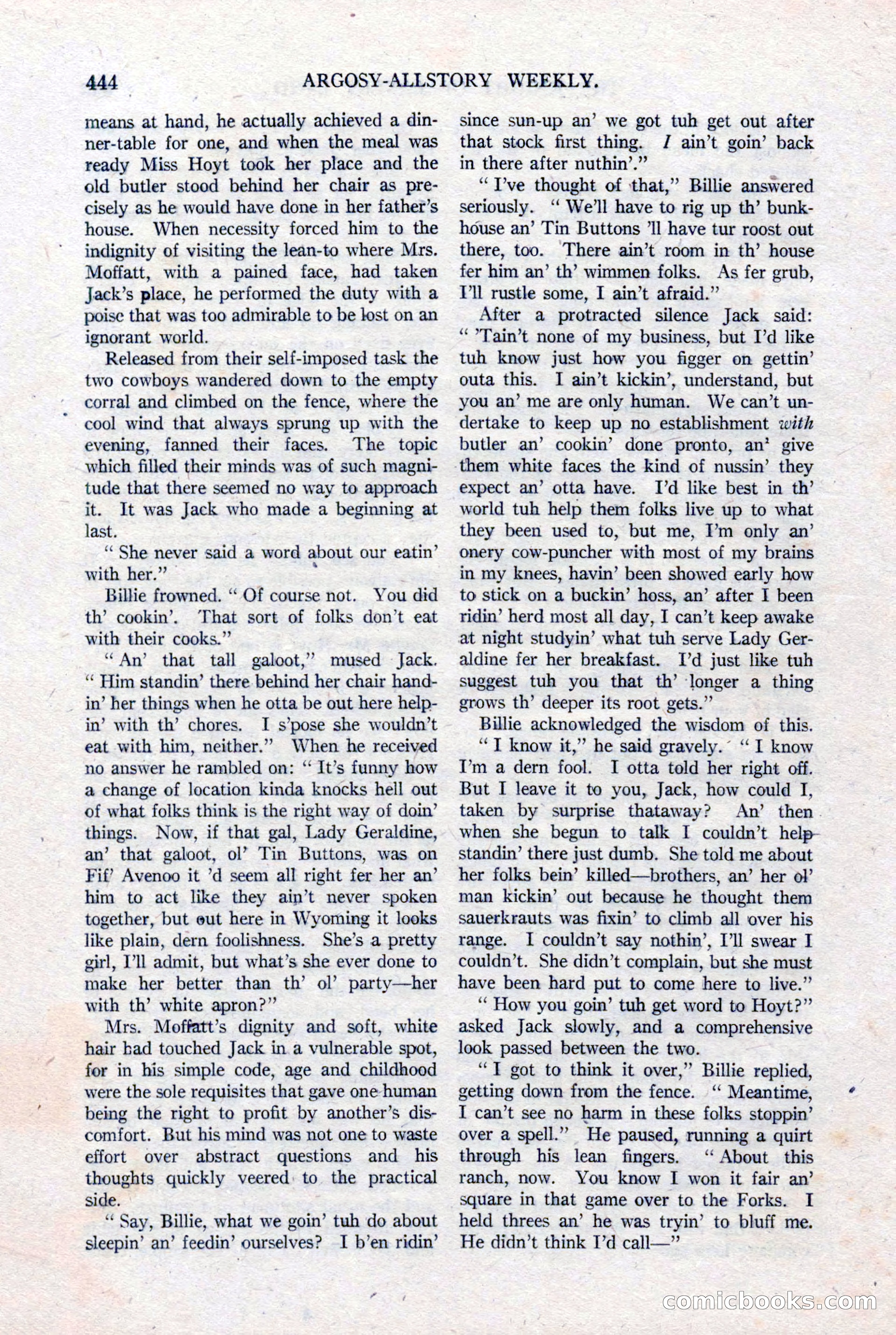 Argosy All-Story Weekly, January 15, 1921 — page 22 of 160