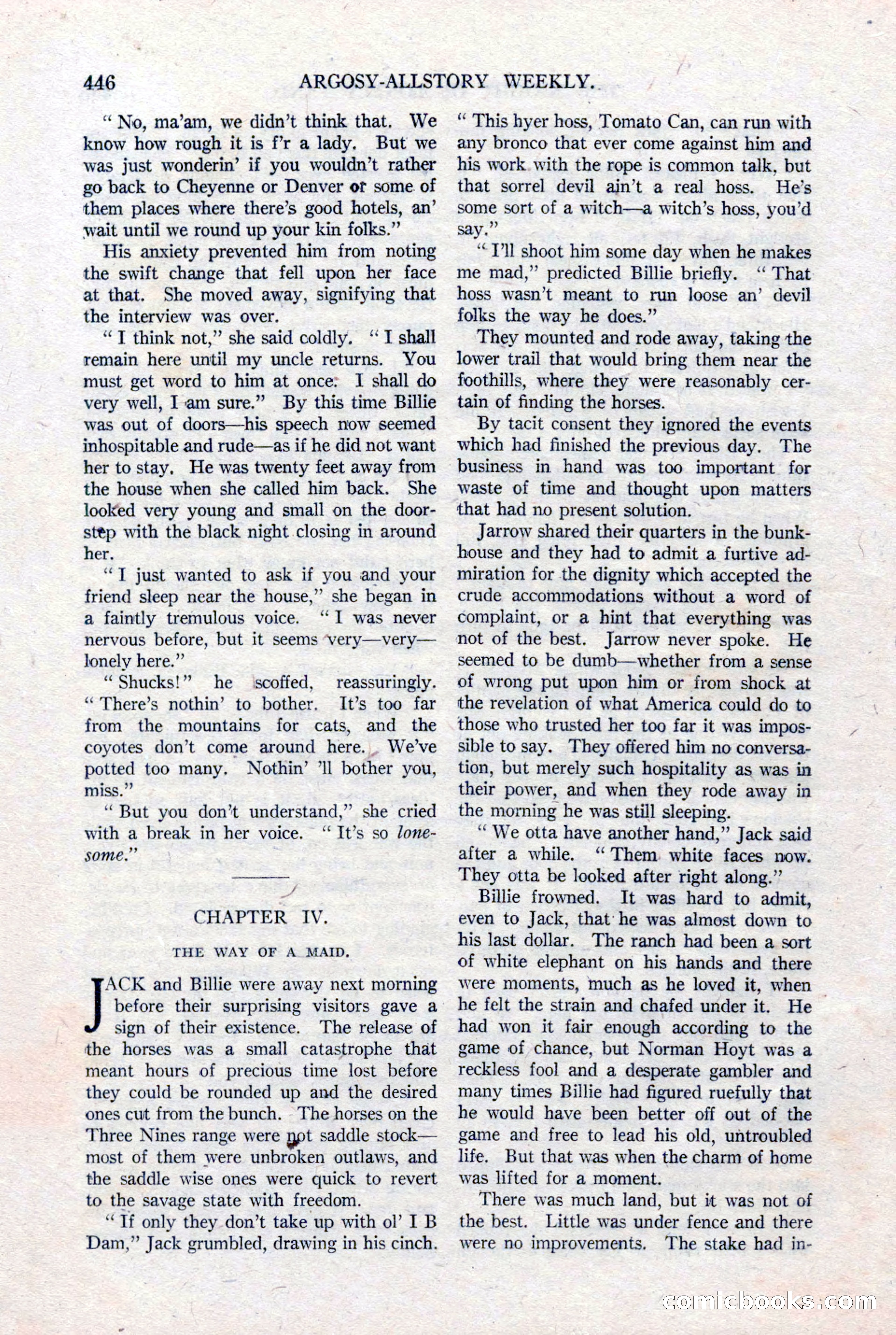 Argosy All-Story Weekly, January 15, 1921 — page 24 of 160
