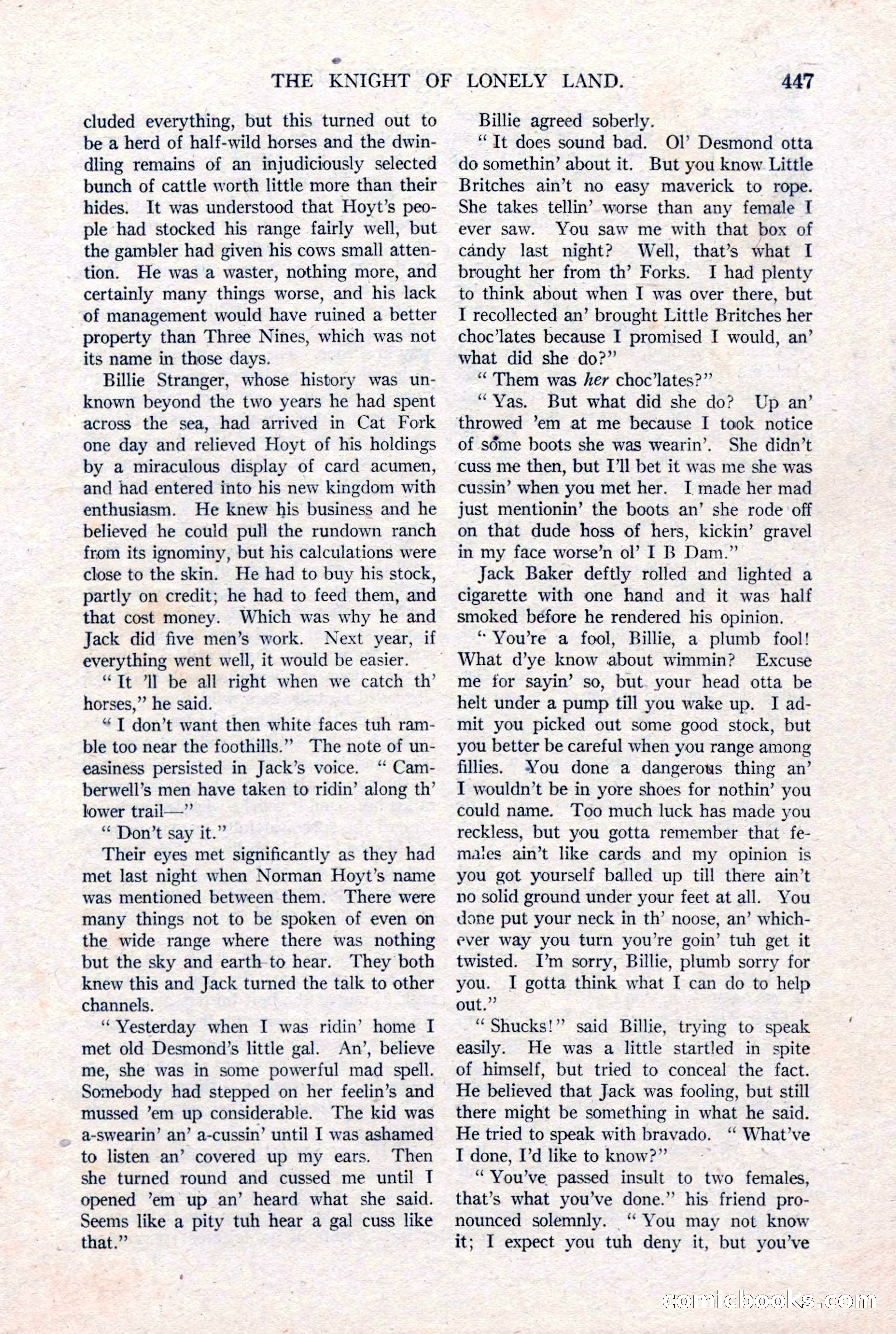 Argosy All-Story Weekly, January 15, 1921 — page 25 of 160