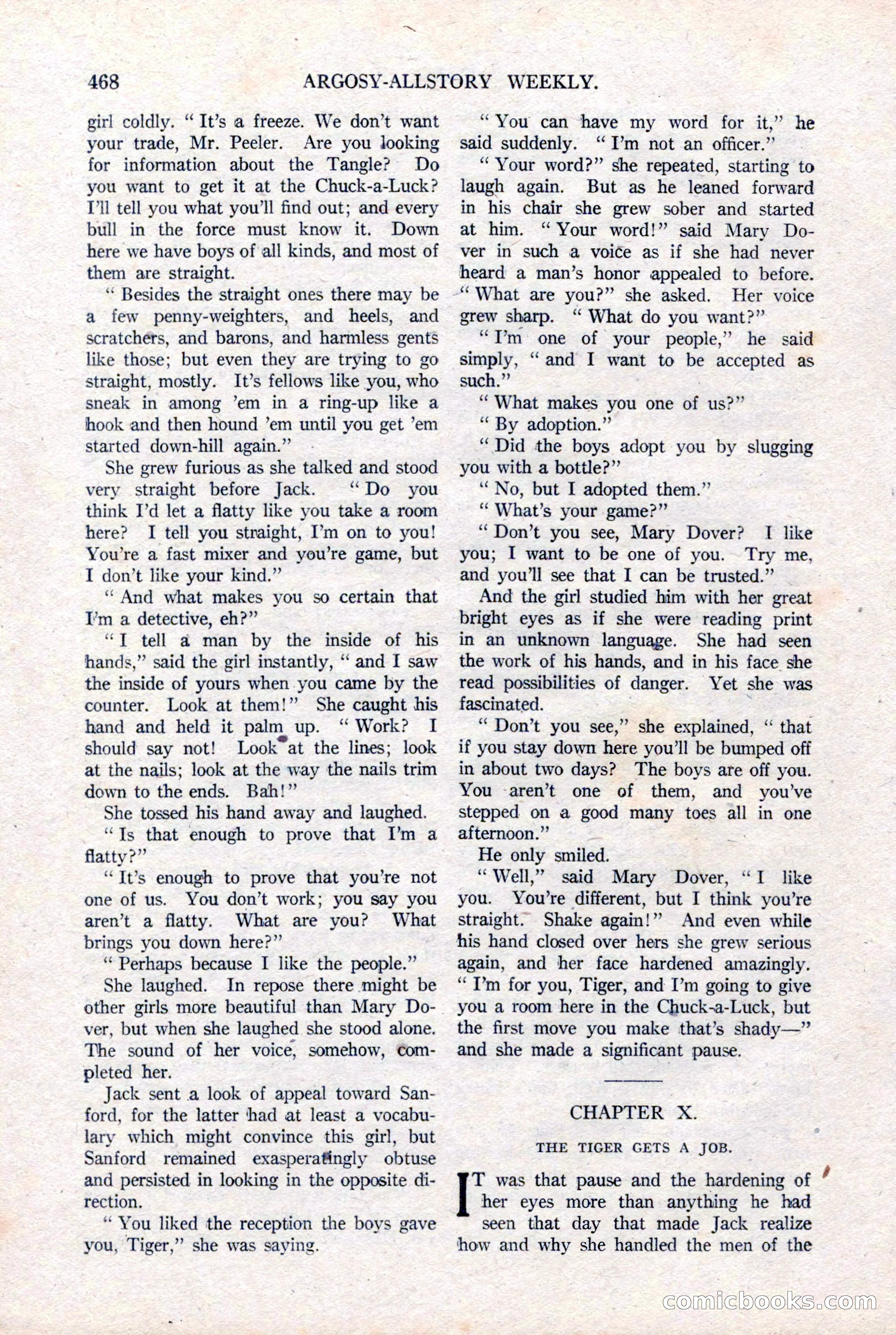 Argosy All-Story Weekly, January 15, 1921 — page 46 of 160