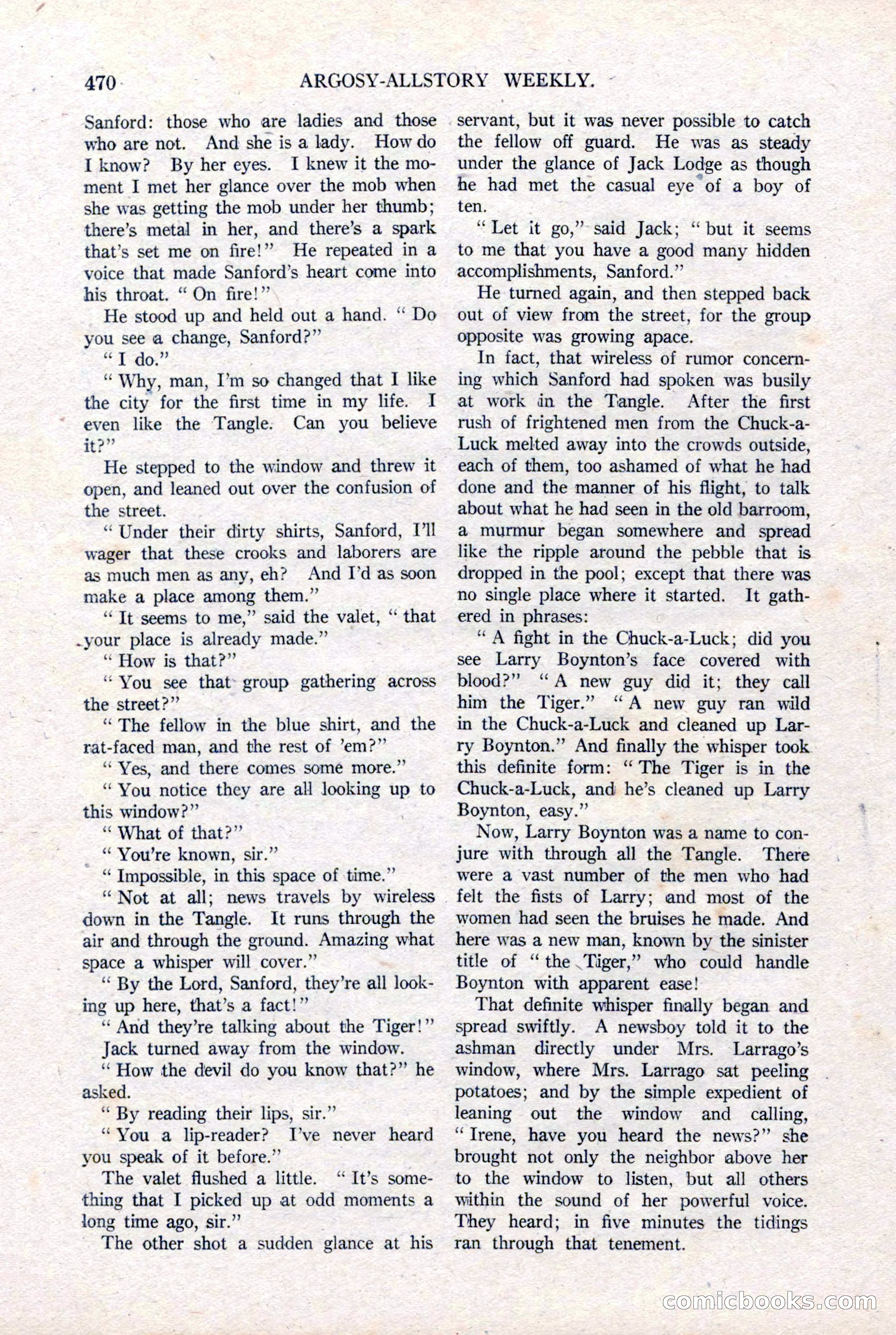 Argosy All-Story Weekly, January 15, 1921 — page 48 of 160