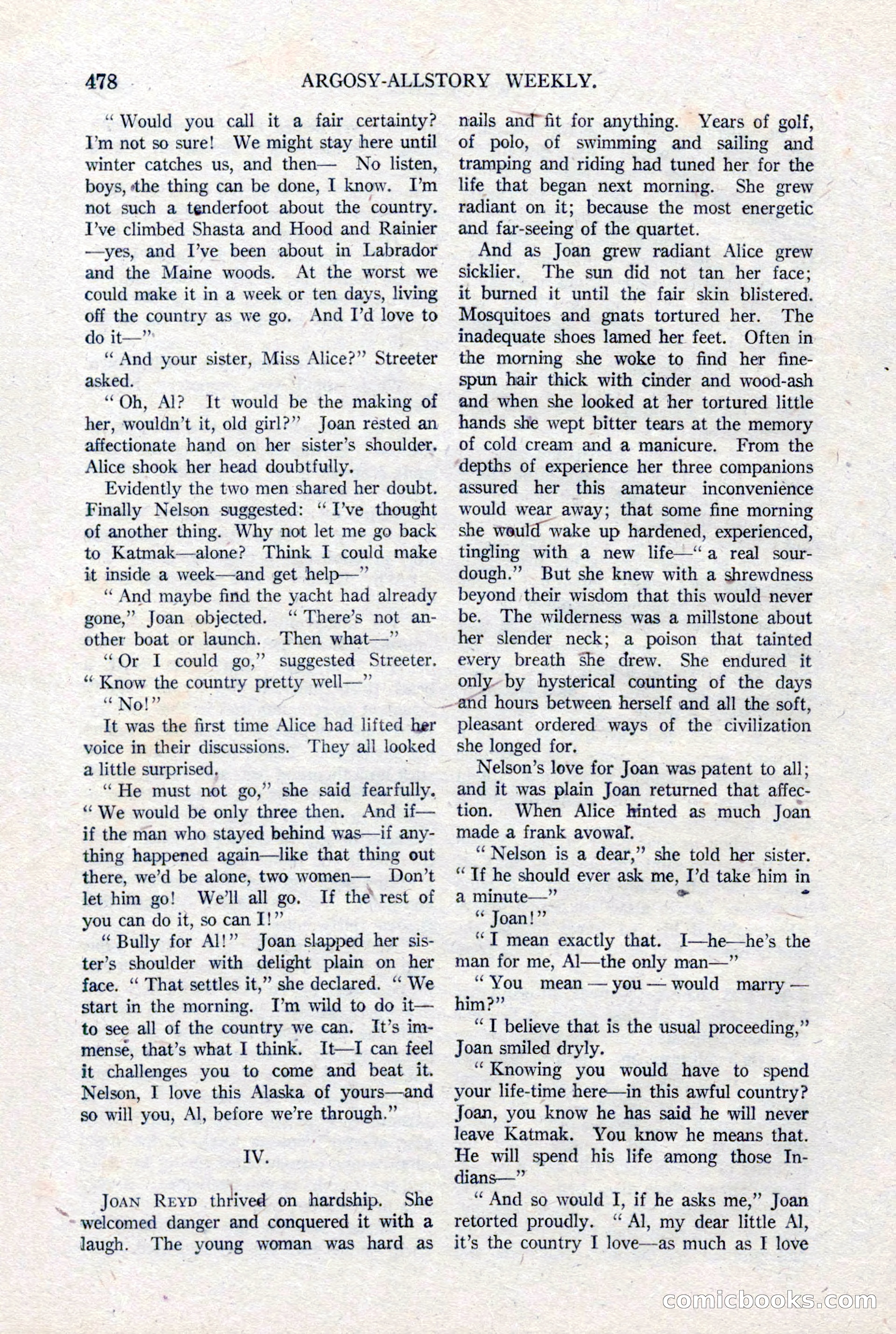Argosy All-Story Weekly, January 15, 1921 — page 56 of 160