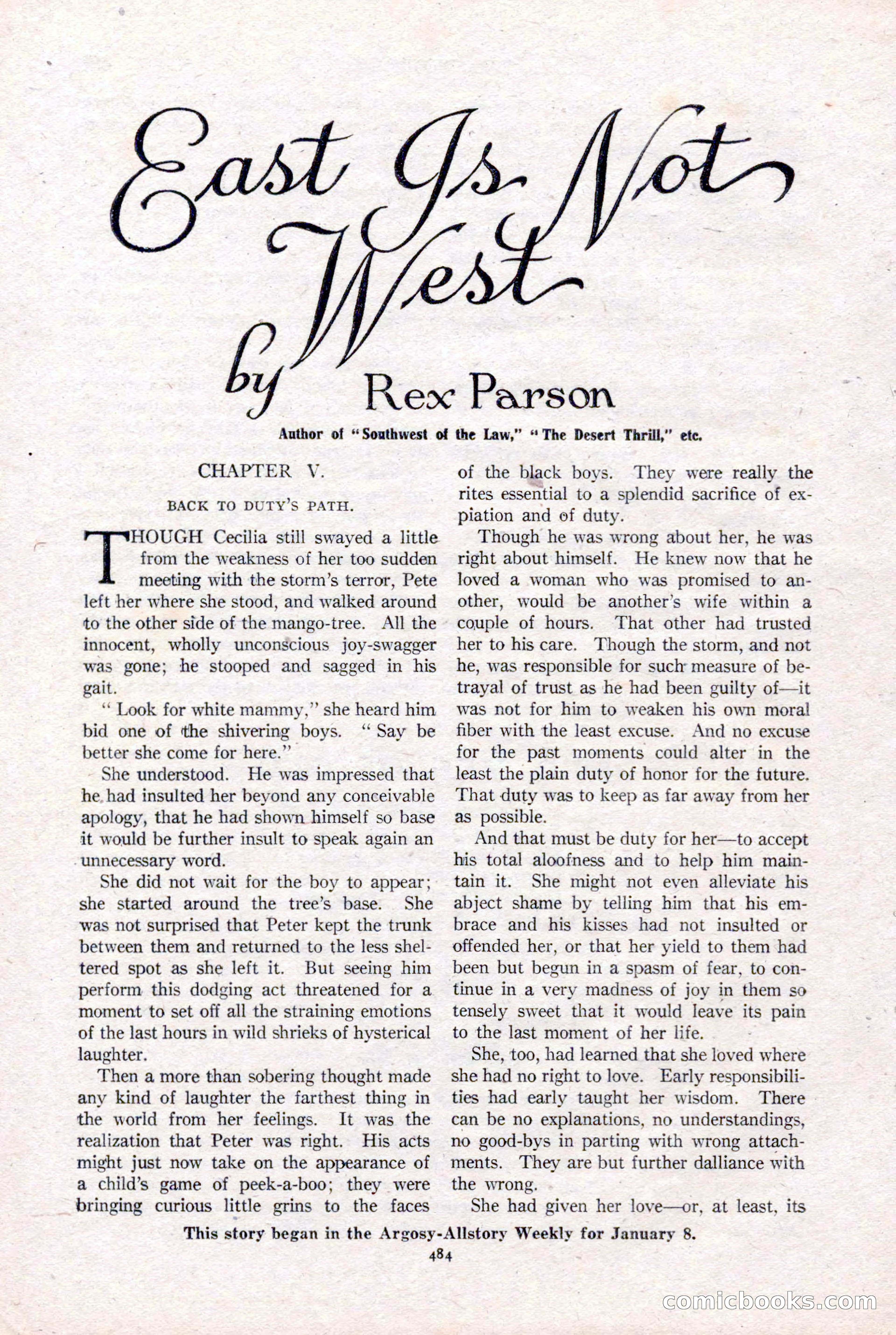 Argosy All-Story Weekly, January 15, 1921 — page 62 of 160