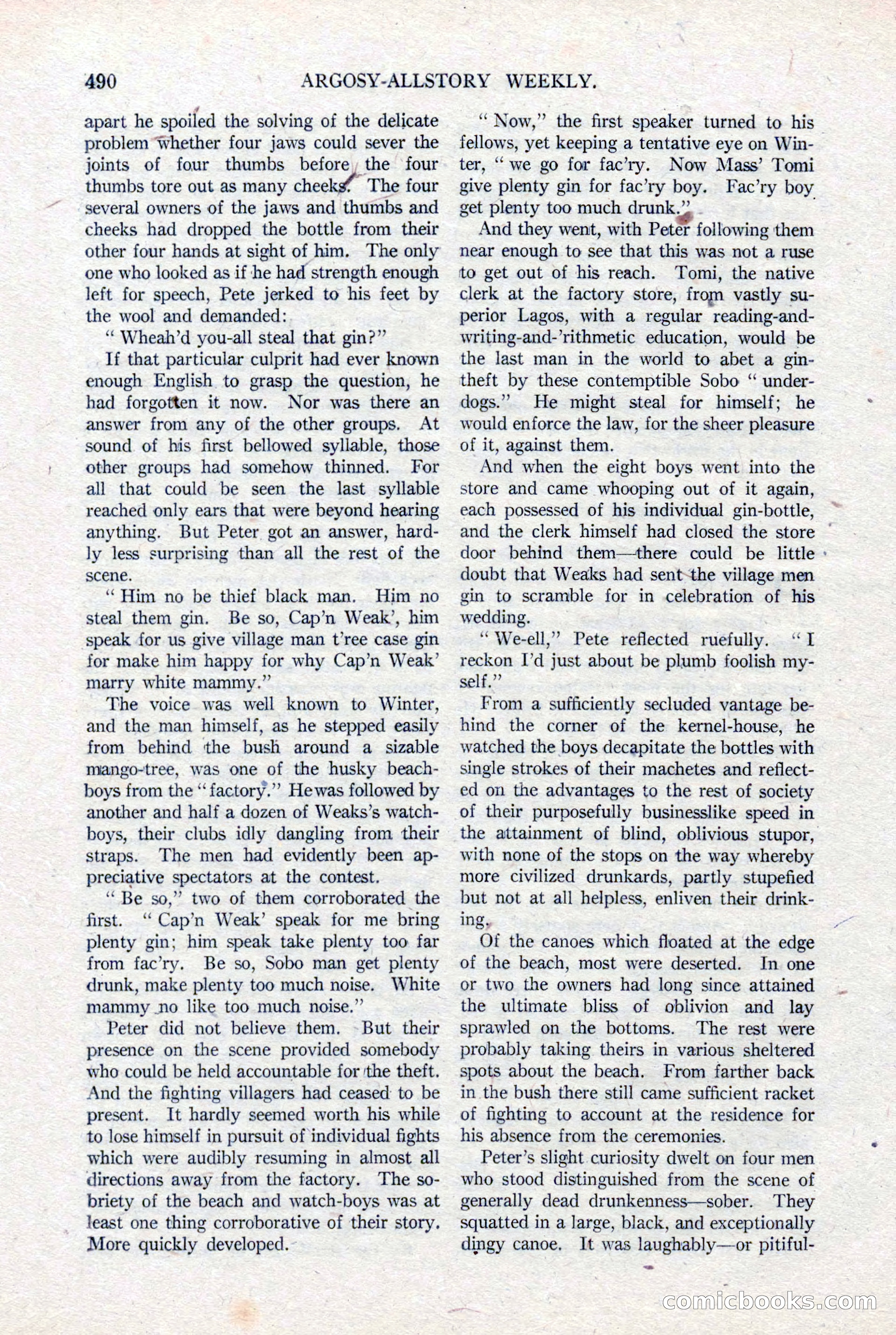 Argosy All-Story Weekly, January 15, 1921 — page 68 of 160